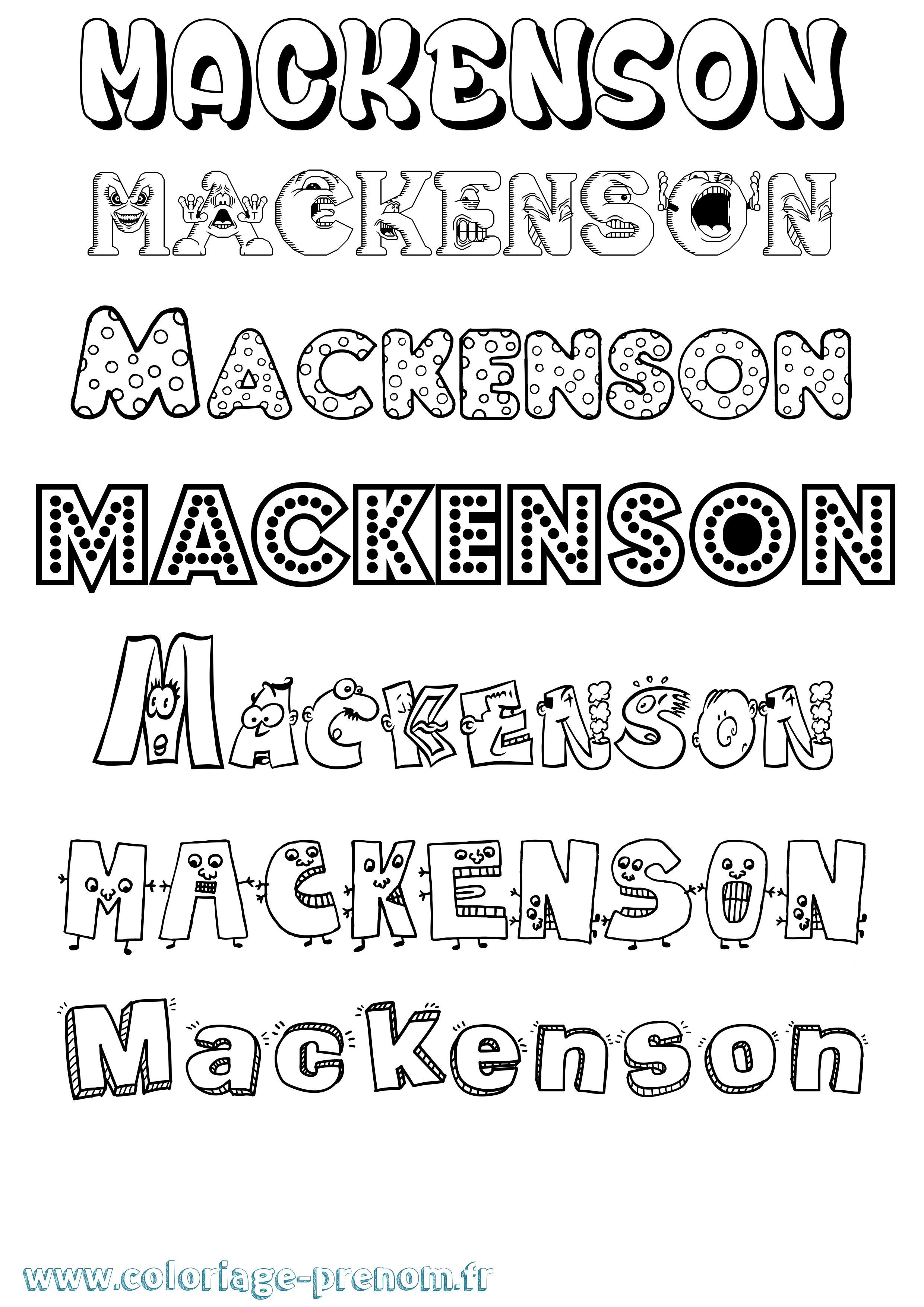 Coloriage prénom Mackenson Fun