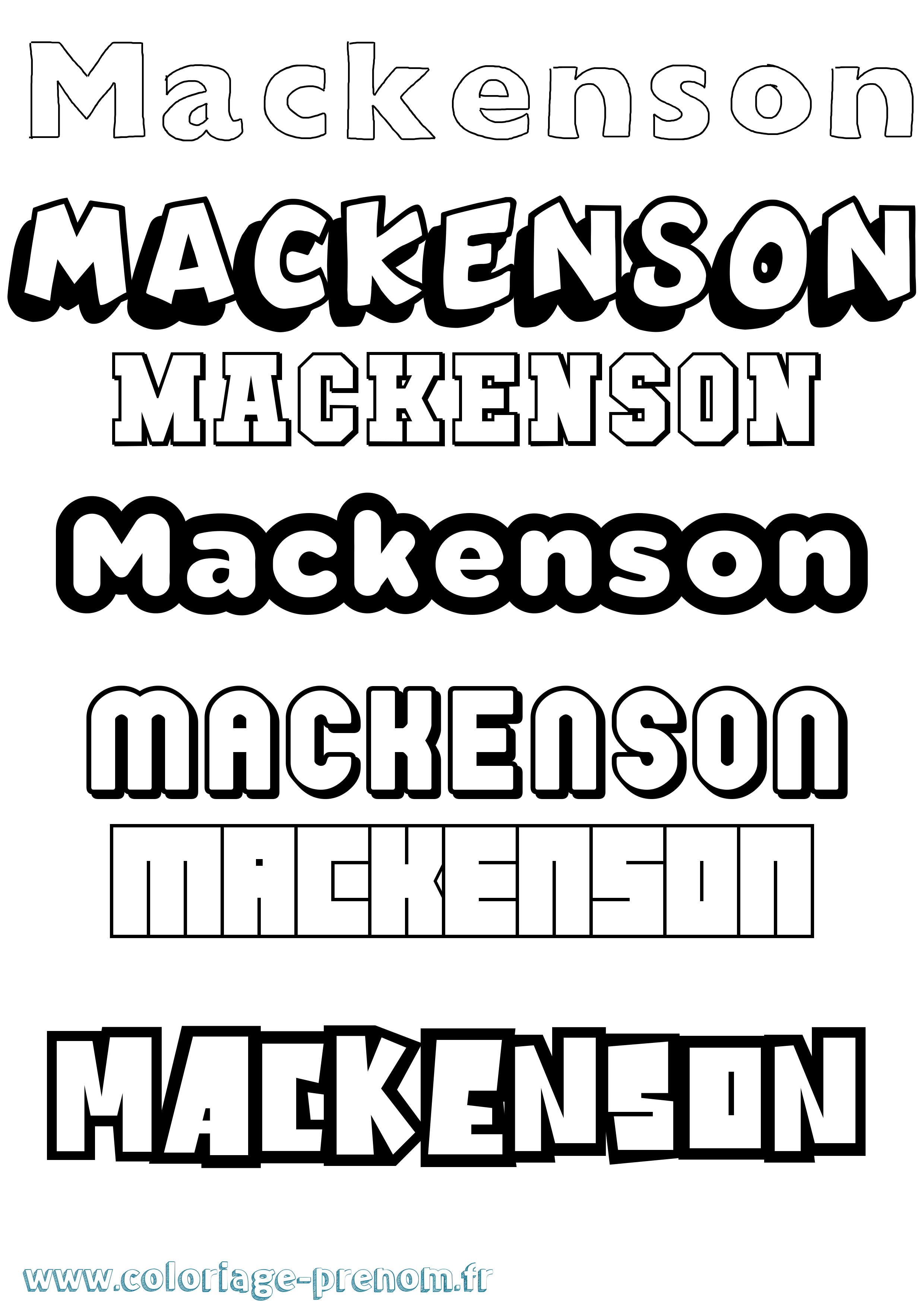 Coloriage prénom Mackenson Simple