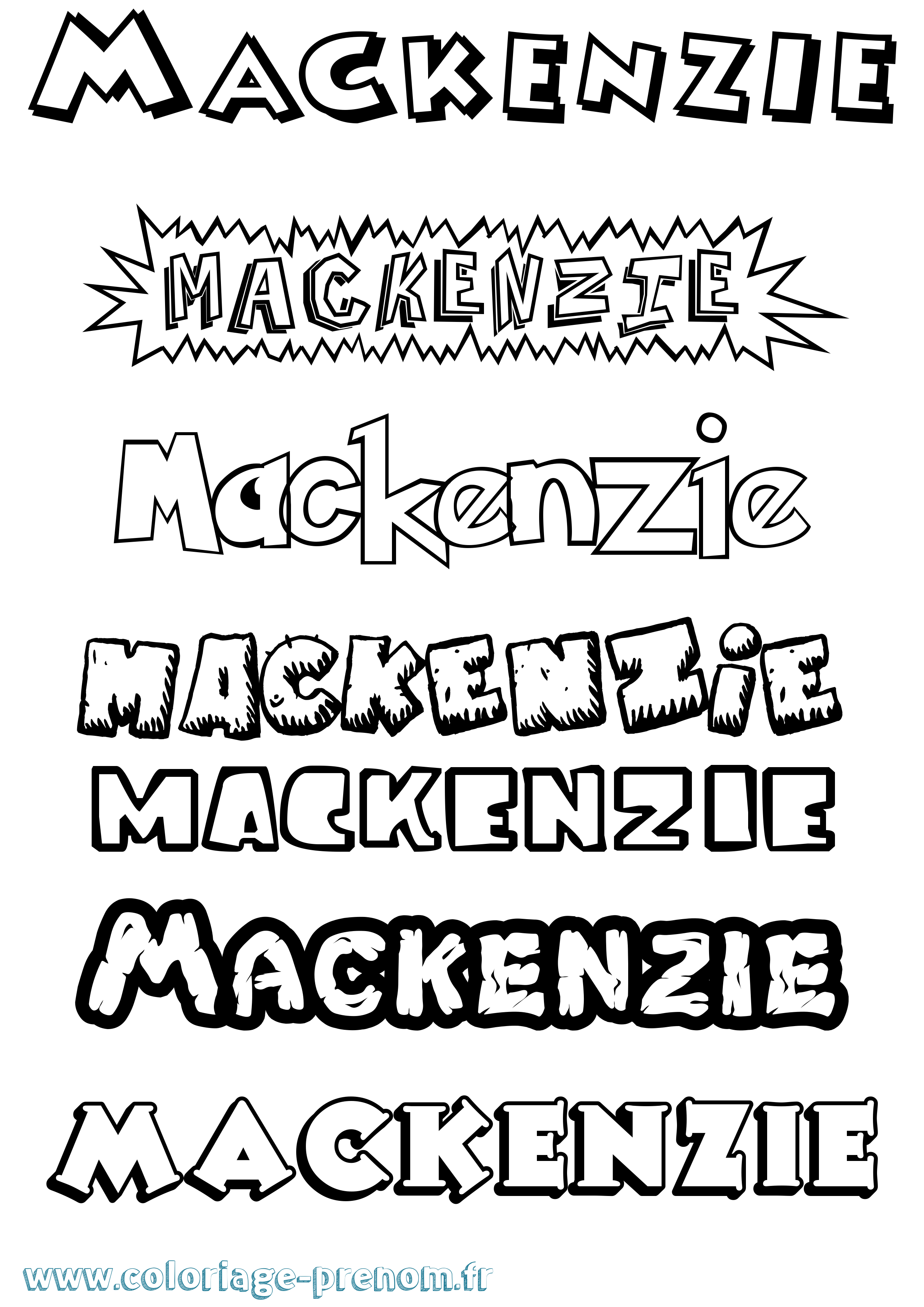 Coloriage prénom Mackenzie Dessin Animé