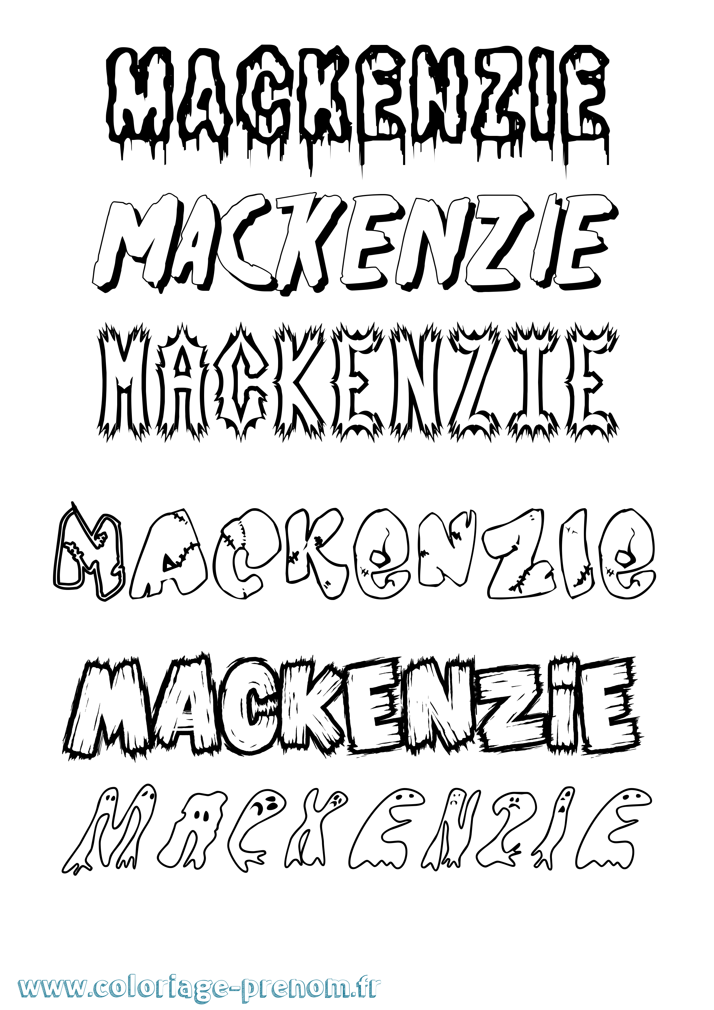Coloriage prénom Mackenzie Frisson