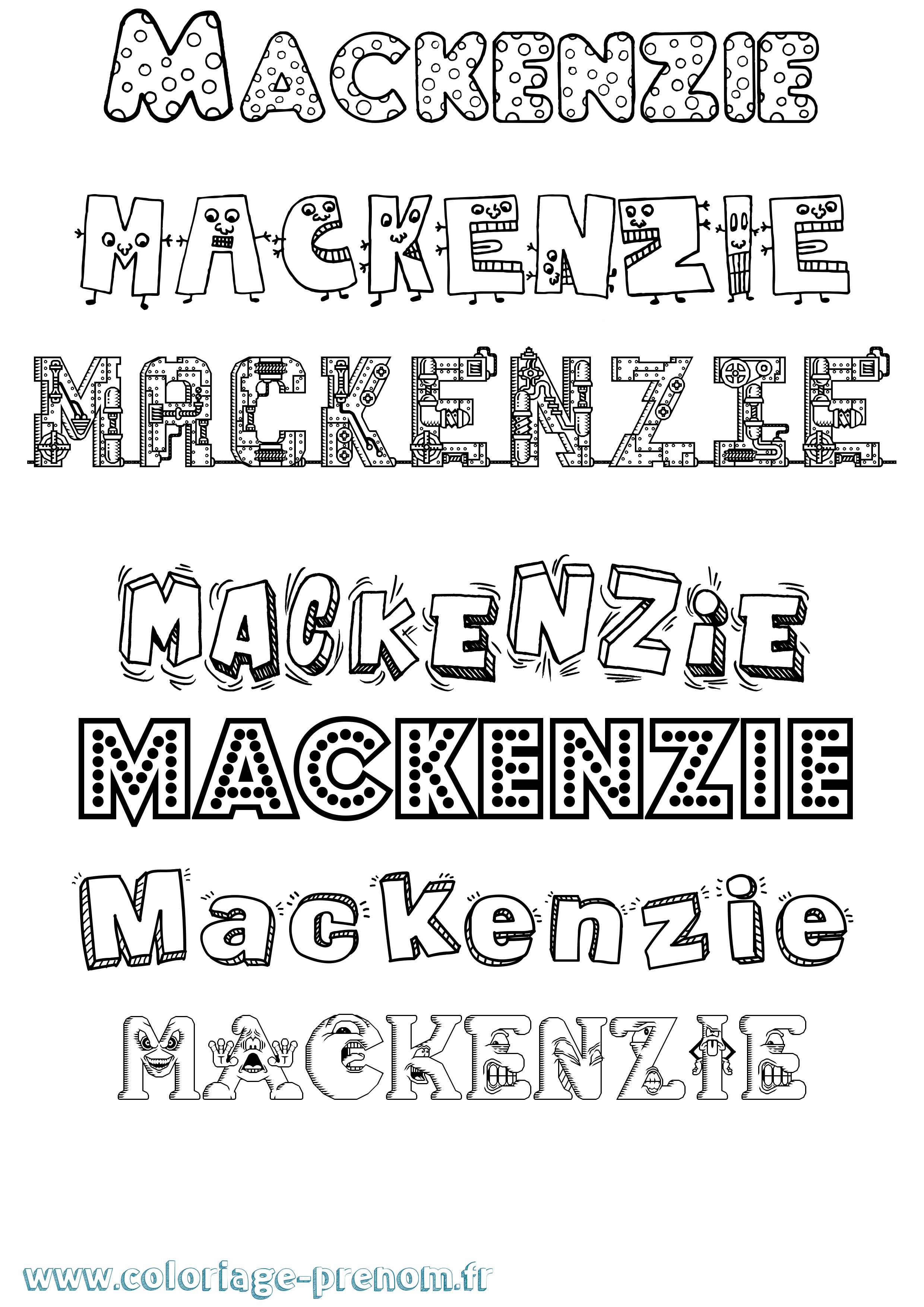 Coloriage prénom Mackenzie Fun