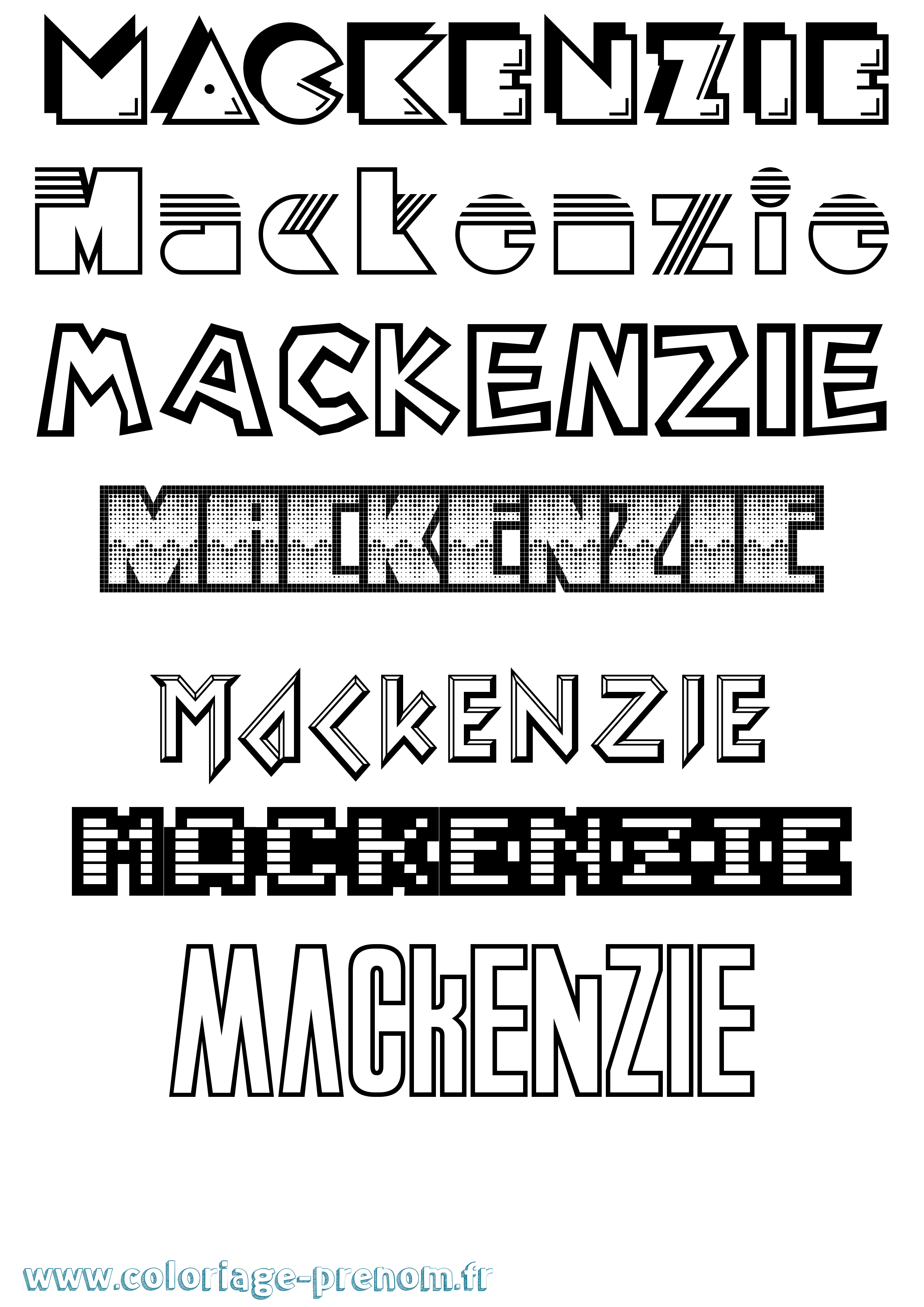 Coloriage prénom Mackenzie Jeux Vidéos