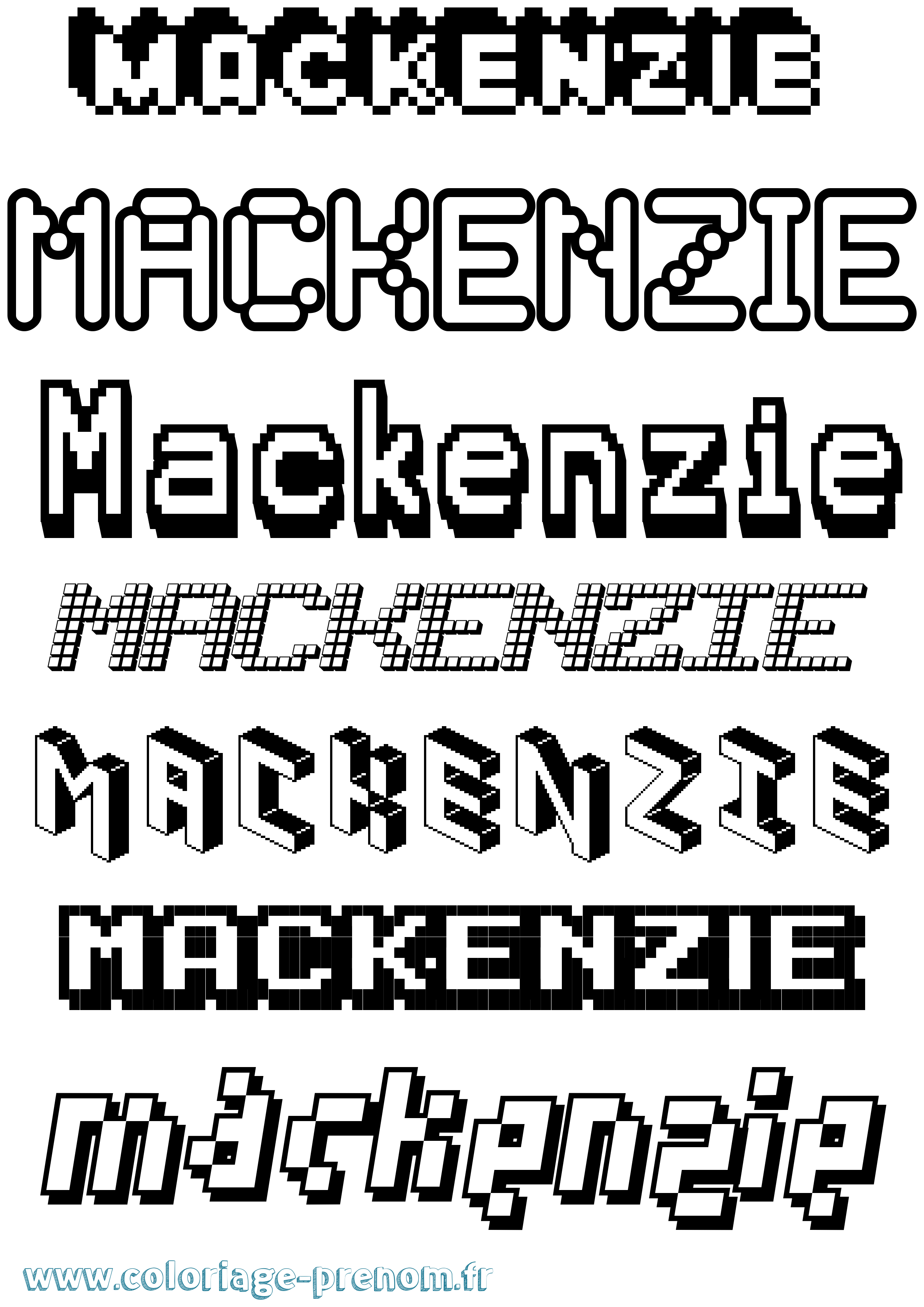 Coloriage prénom Mackenzie Pixel
