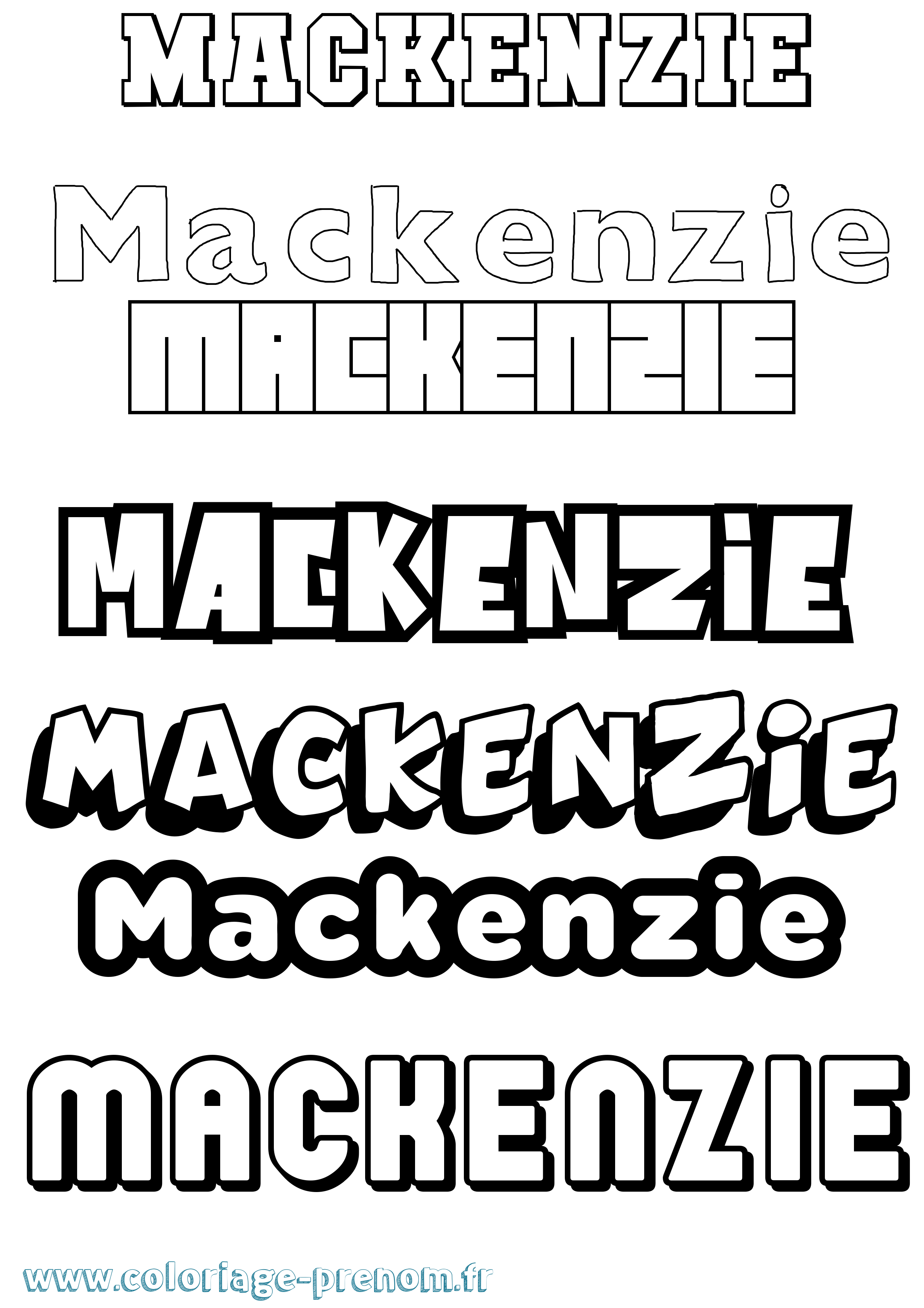 Coloriage prénom Mackenzie Simple