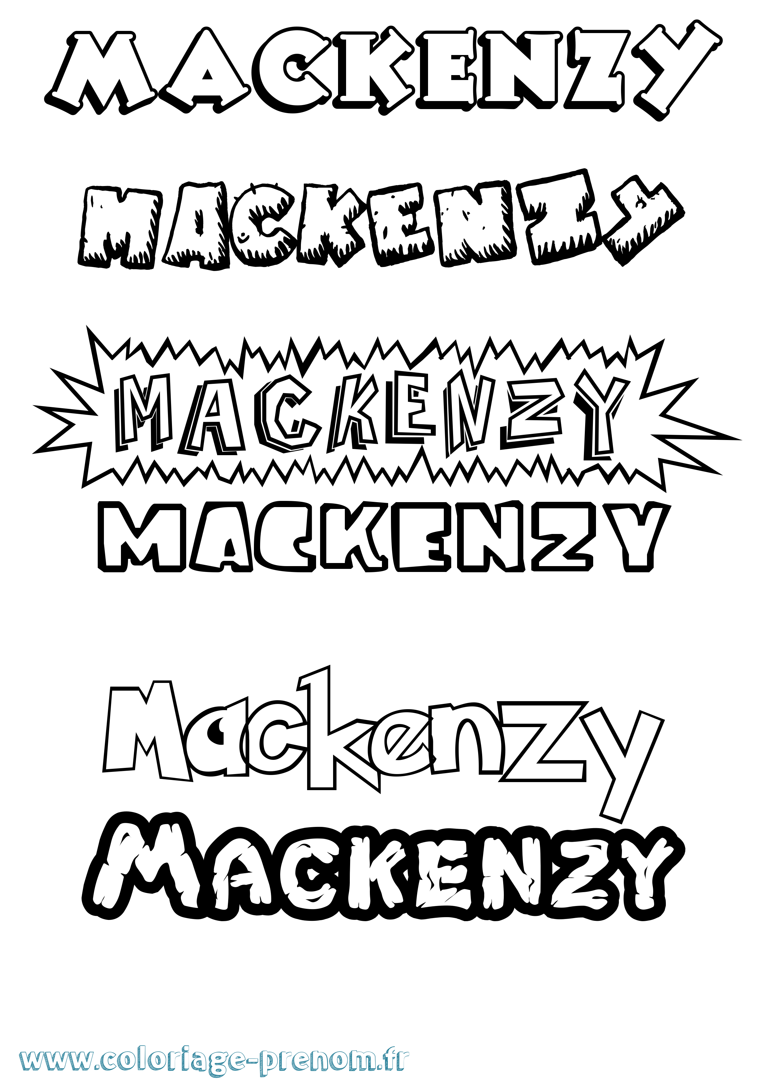 Coloriage prénom Mackenzy Dessin Animé