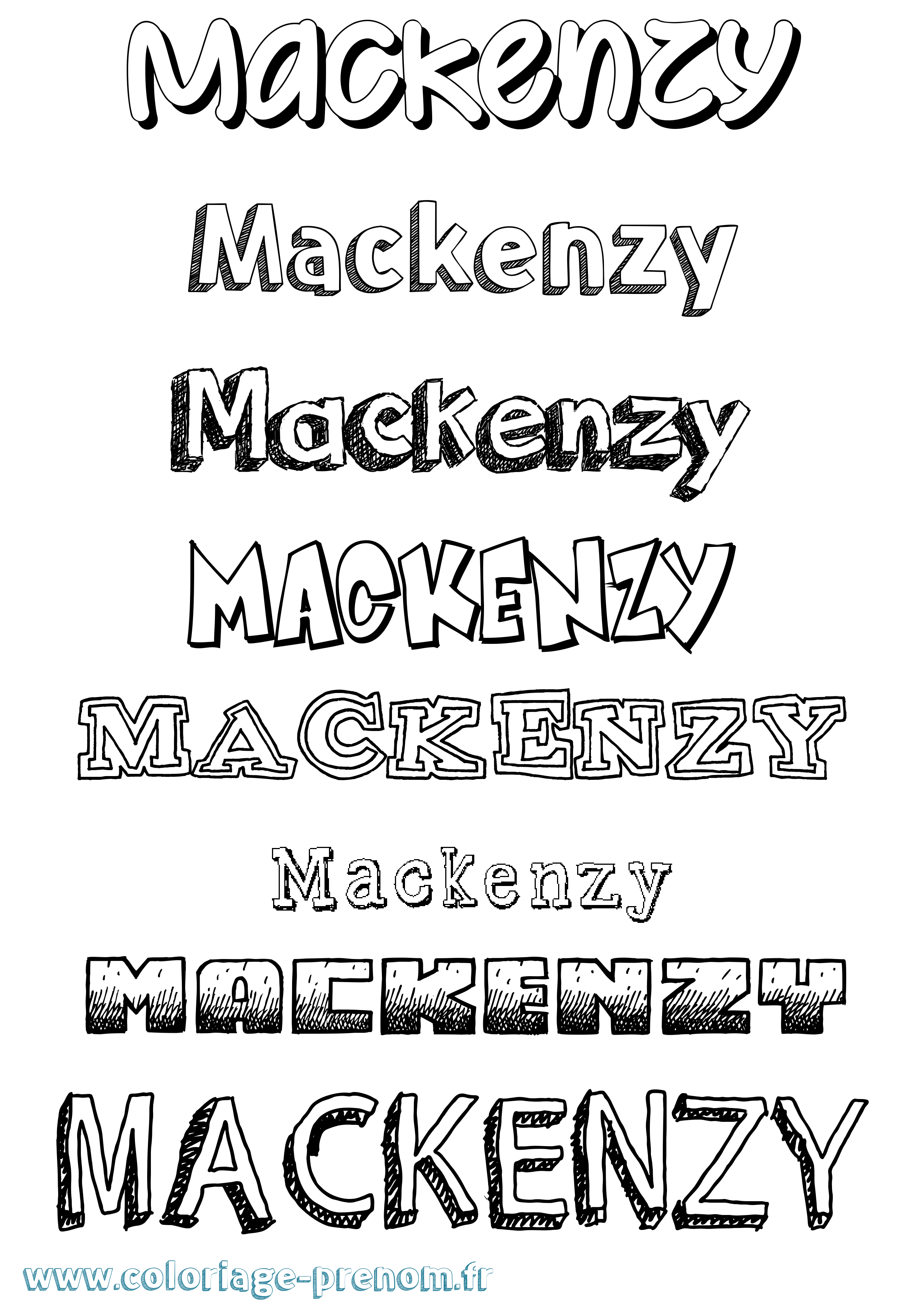 Coloriage prénom Mackenzy Dessiné