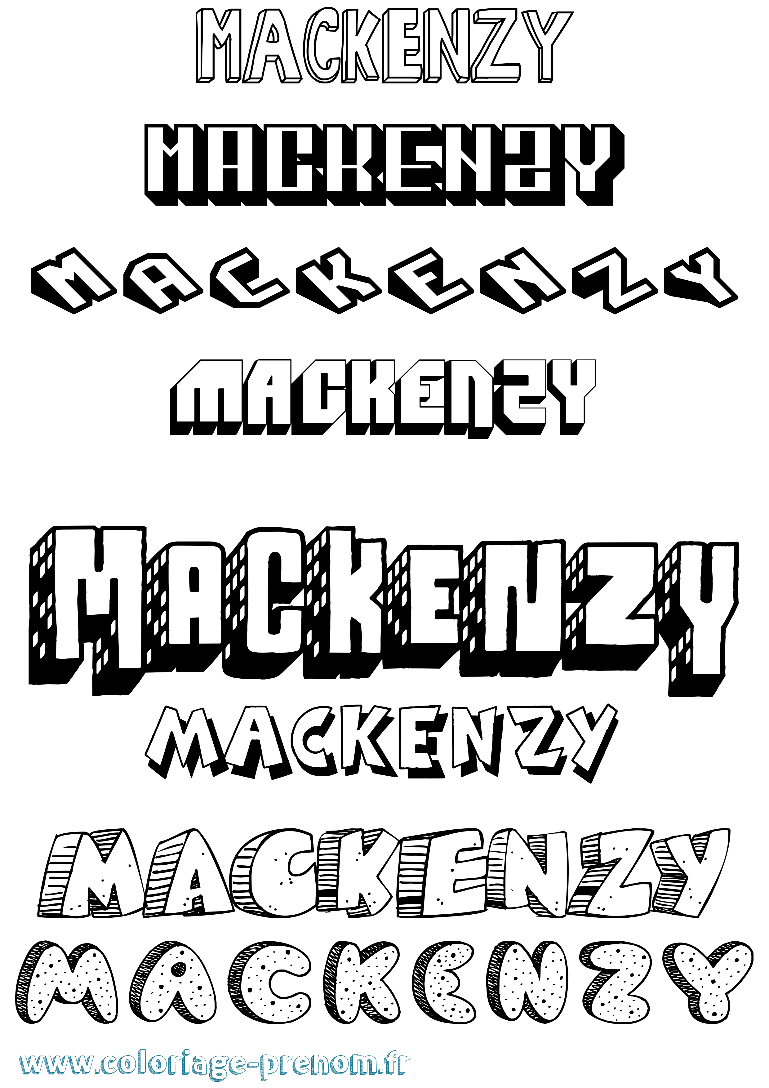 Coloriage prénom Mackenzy Effet 3D