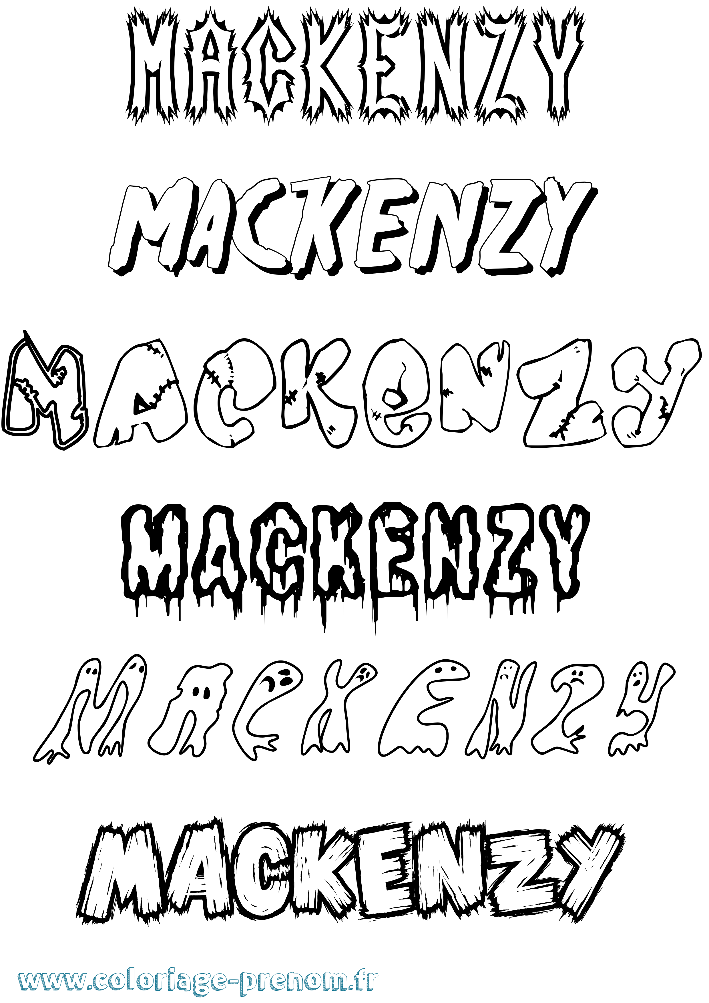Coloriage prénom Mackenzy Frisson