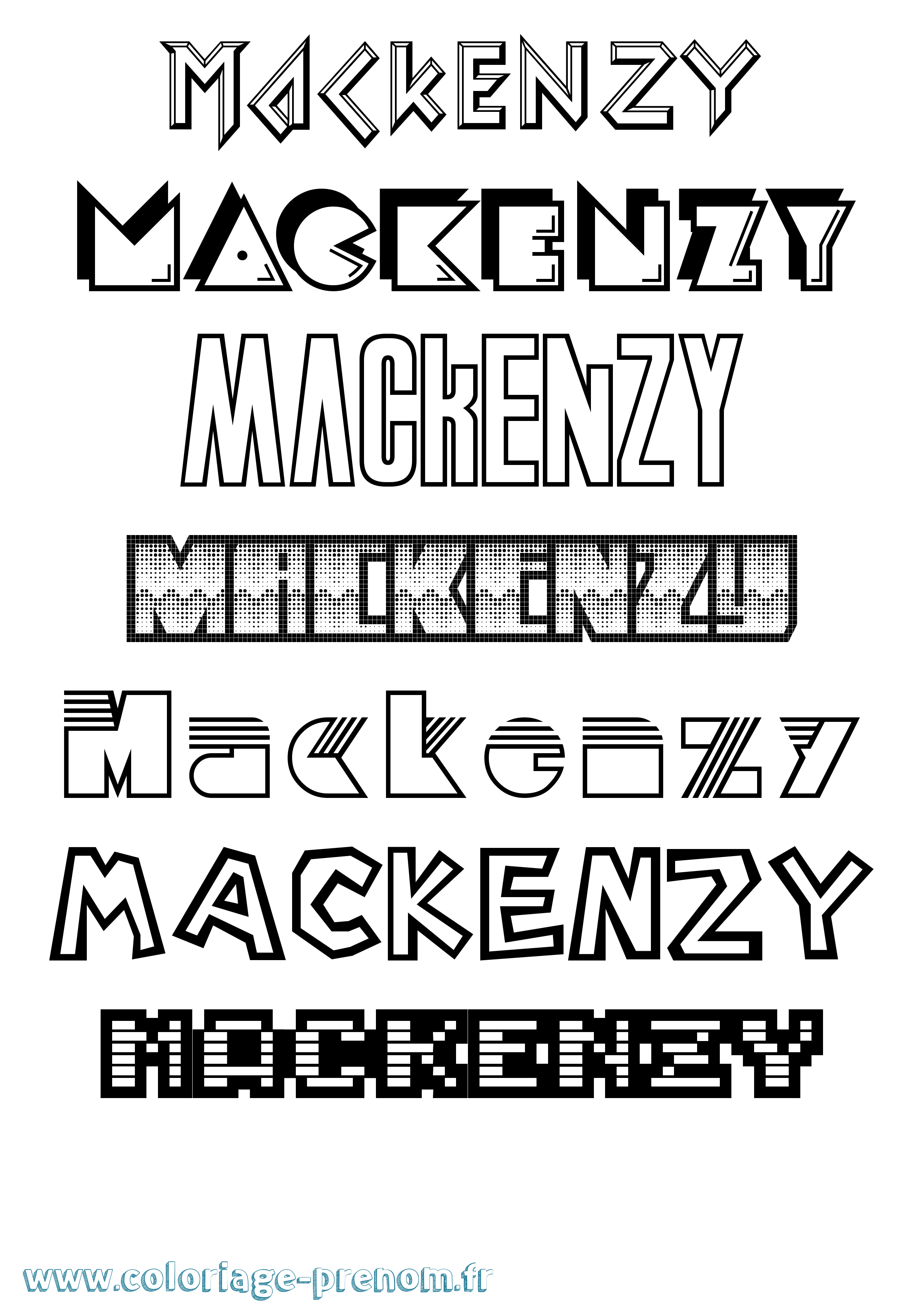 Coloriage prénom Mackenzy Jeux Vidéos
