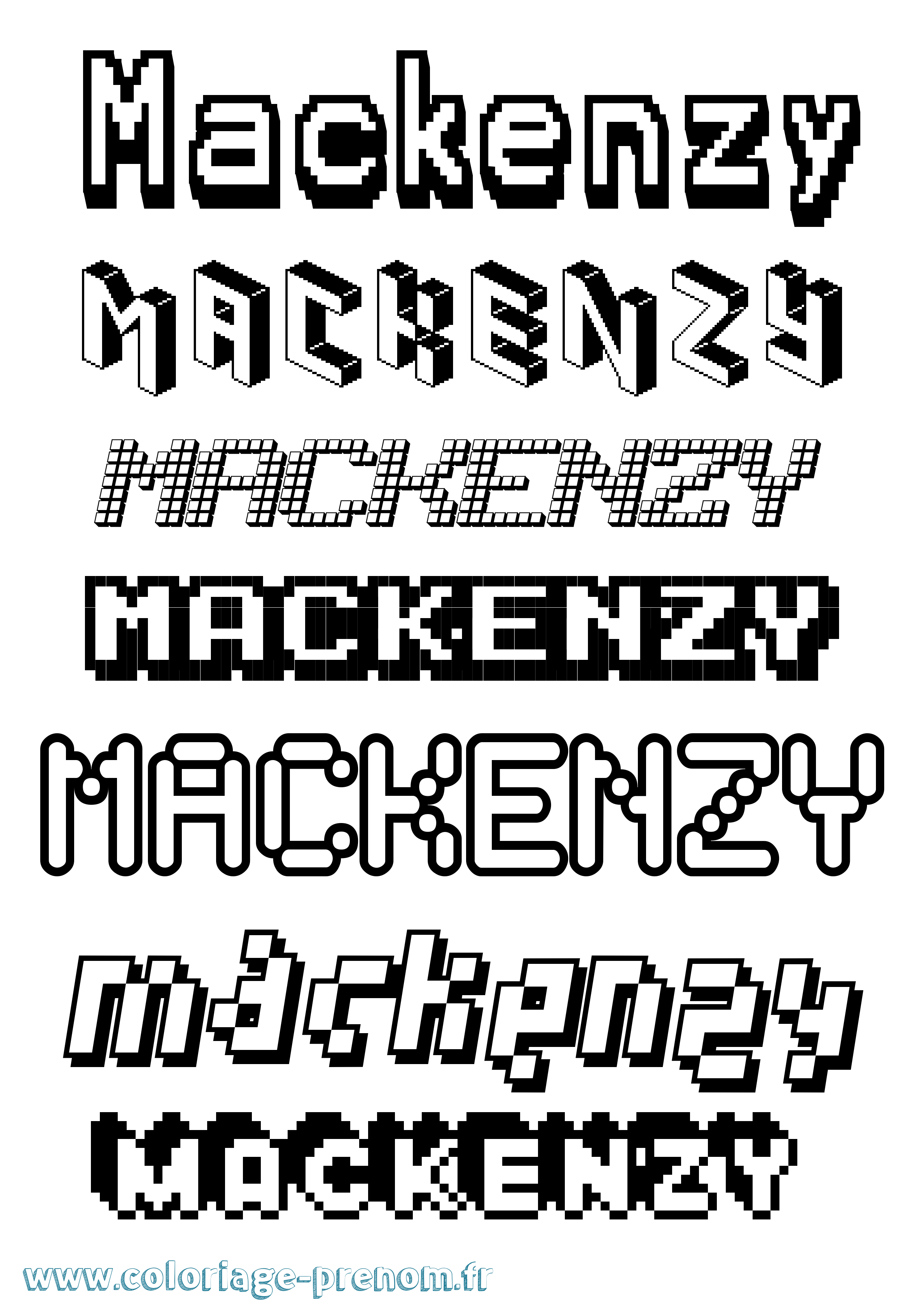 Coloriage prénom Mackenzy Pixel