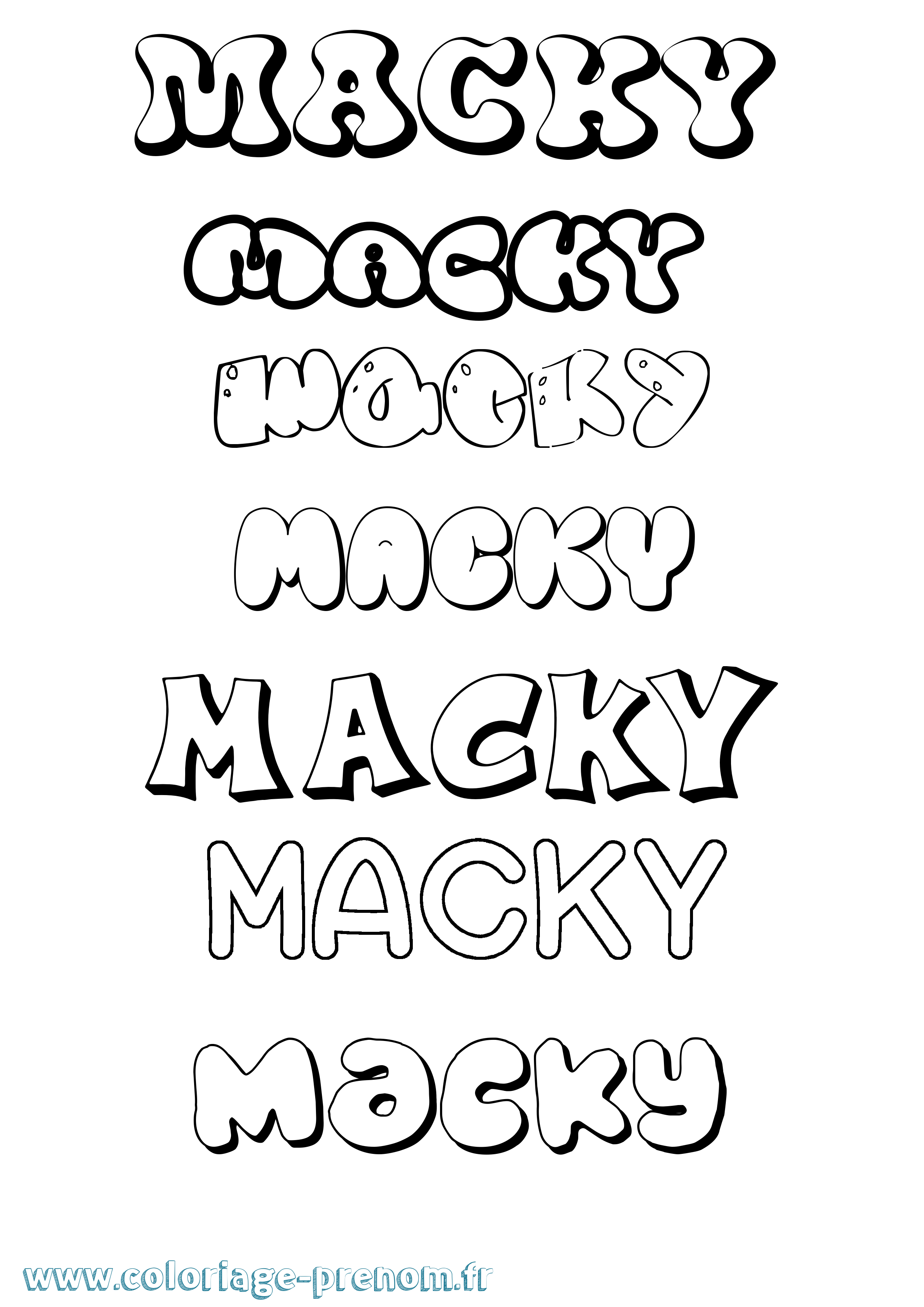 Coloriage Macky Bubble Coloriage prénom Macky Bubble