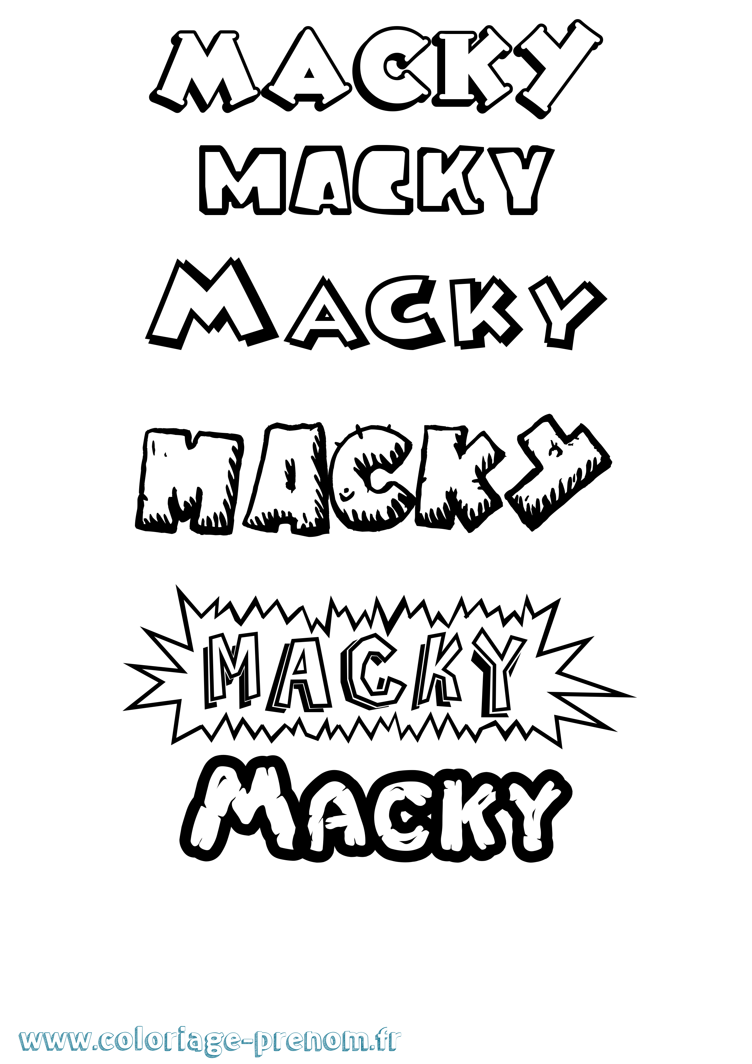 Coloriage Macky Dessin Animé Coloriage prénom Macky Dessin Animé