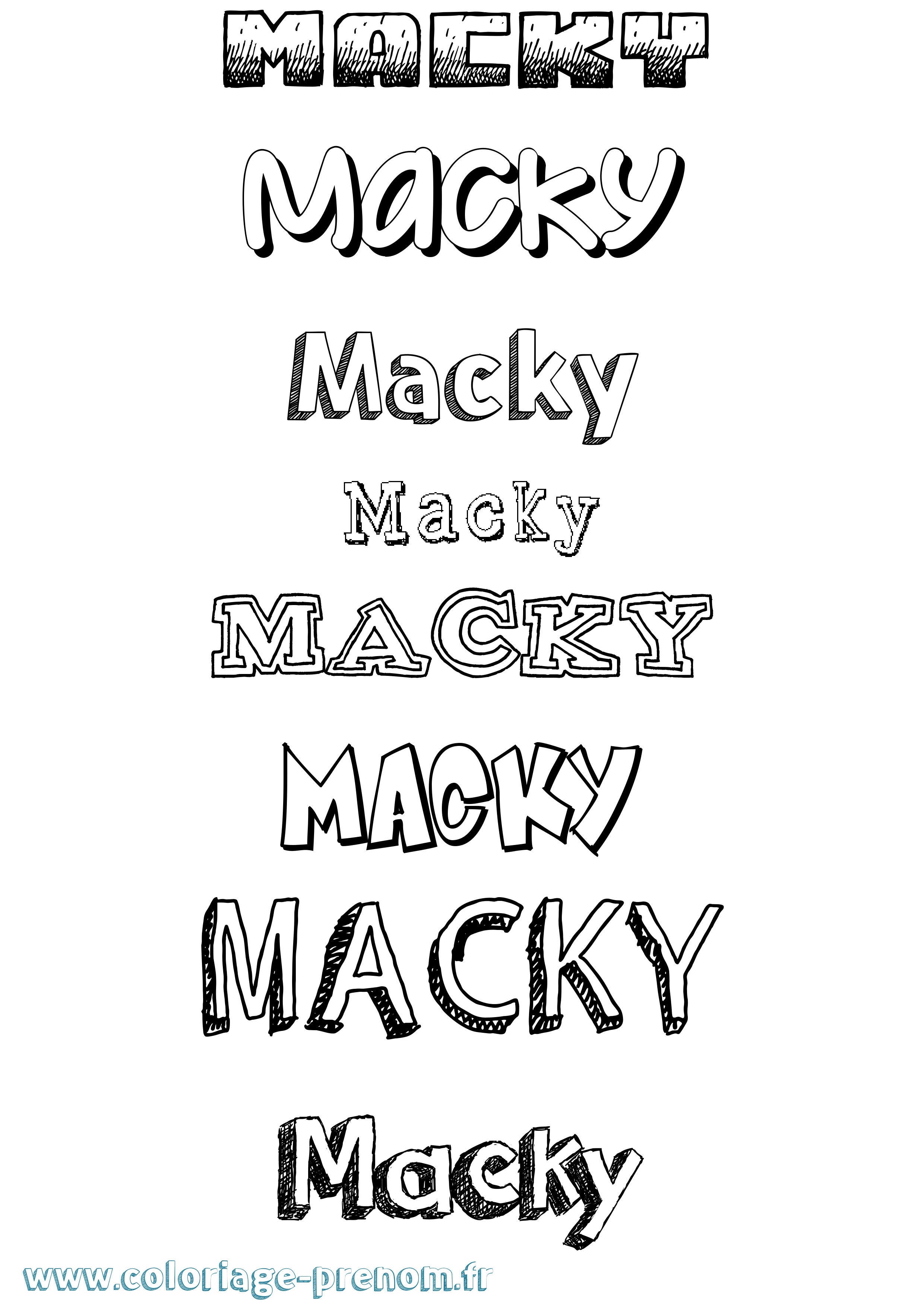 Coloriage Macky Dessiné Coloriage prénom Macky Dessiné
