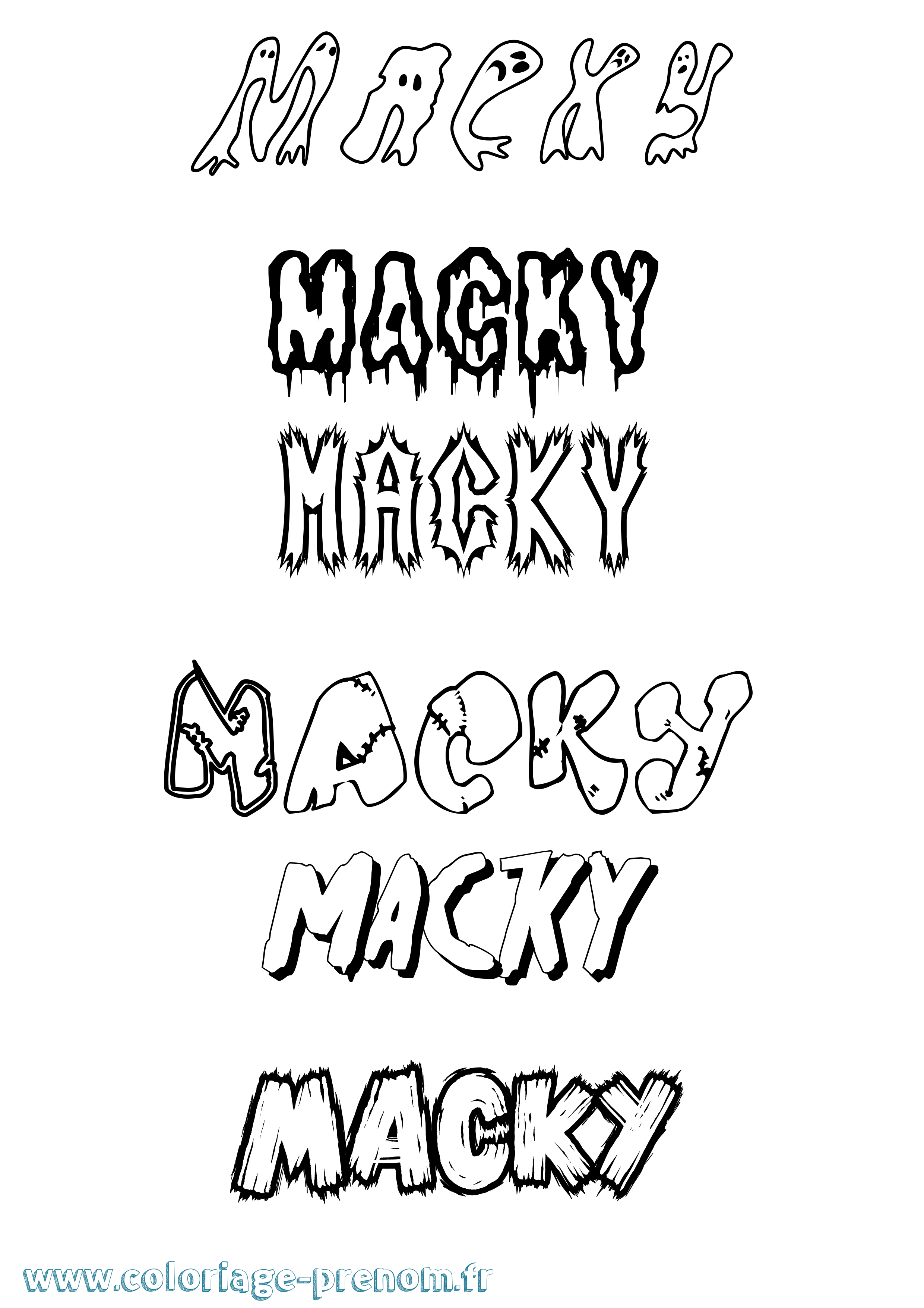 Coloriage Macky Frisson Coloriage prénom Macky Frisson