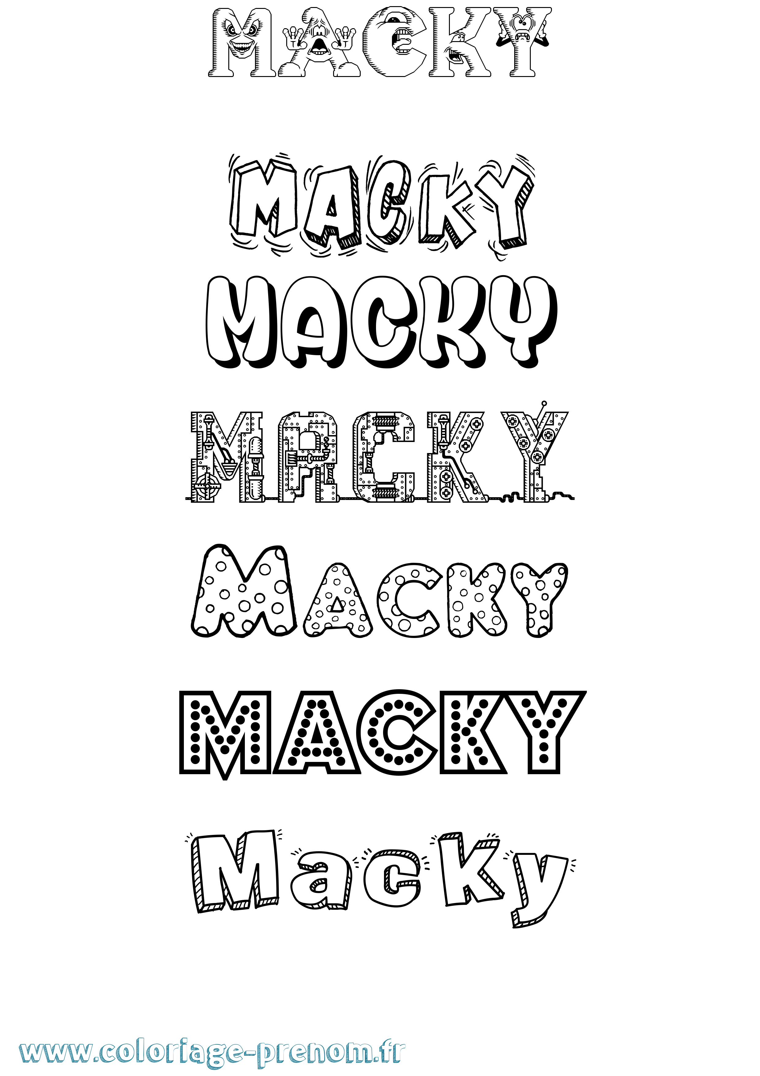 Coloriage Macky Fun Coloriage prénom Macky Fun