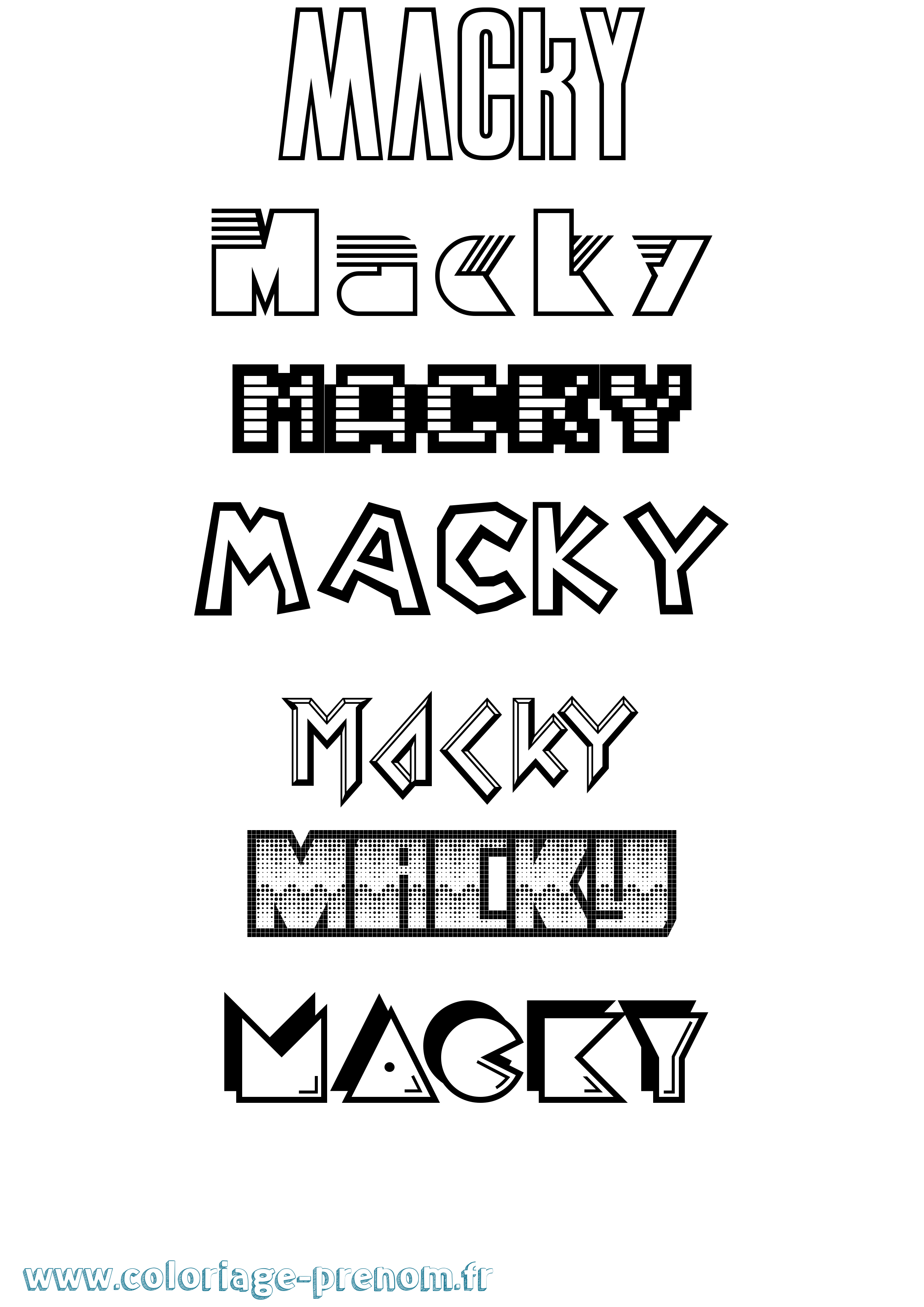 Coloriage Macky Jeux Vidéos Coloriage prénom Macky Jeux Vidéos