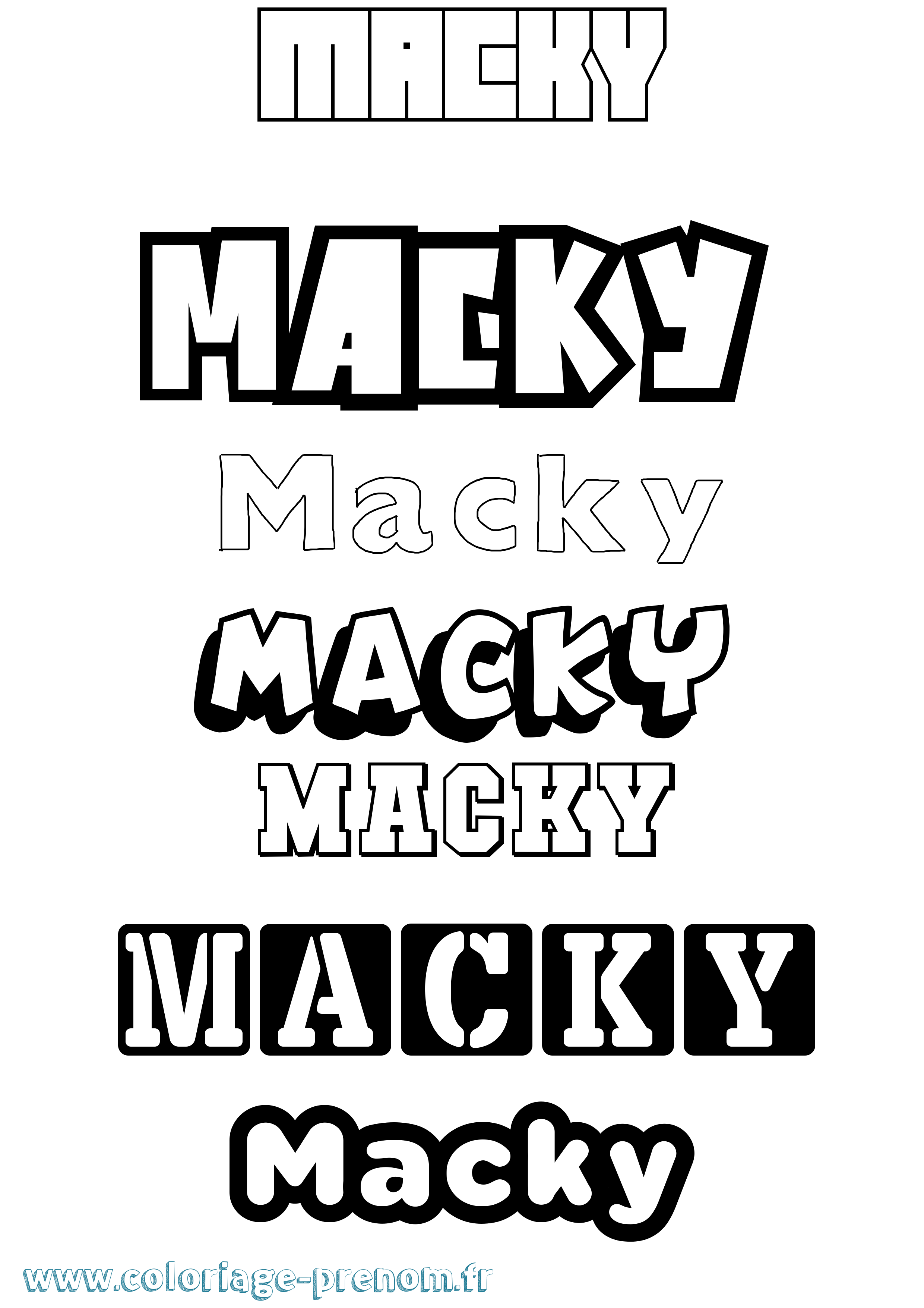 Coloriage Macky Simple Coloriage prénom Macky Simple