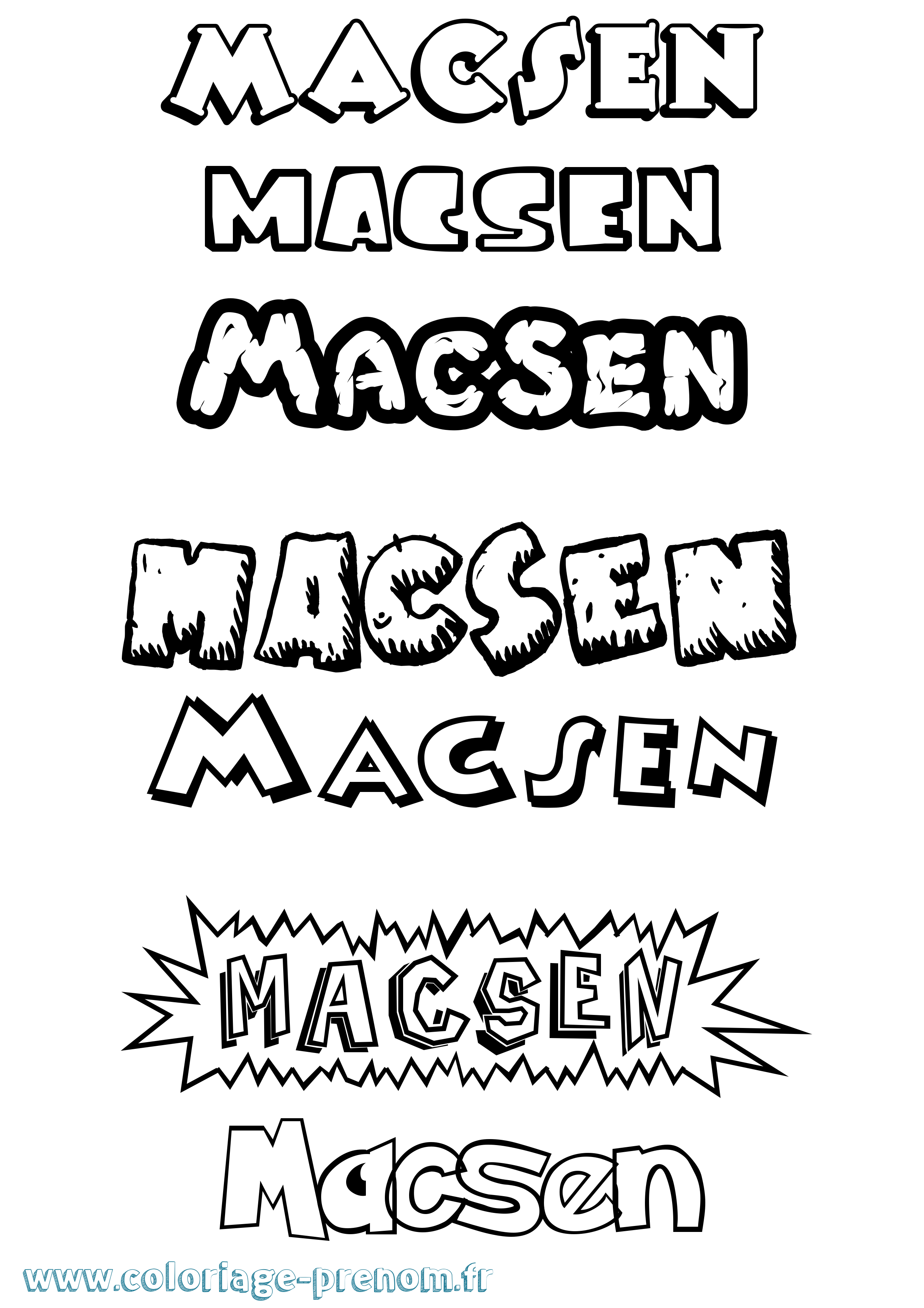 Coloriage prénom Macsen Dessin Animé
