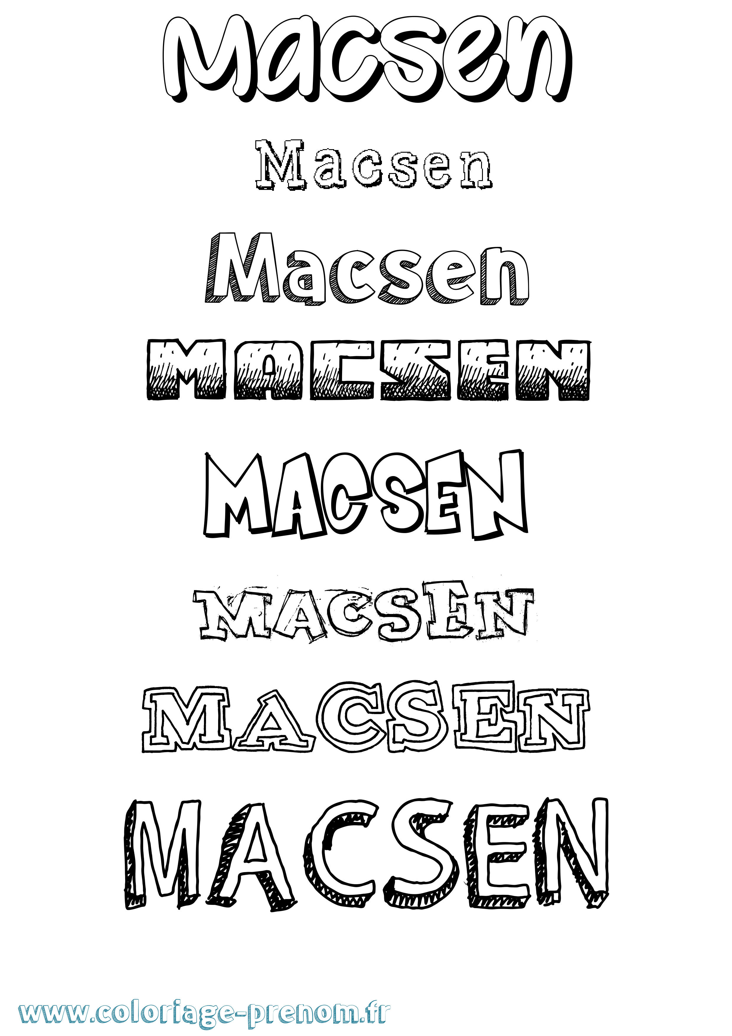 Coloriage prénom Macsen Dessiné