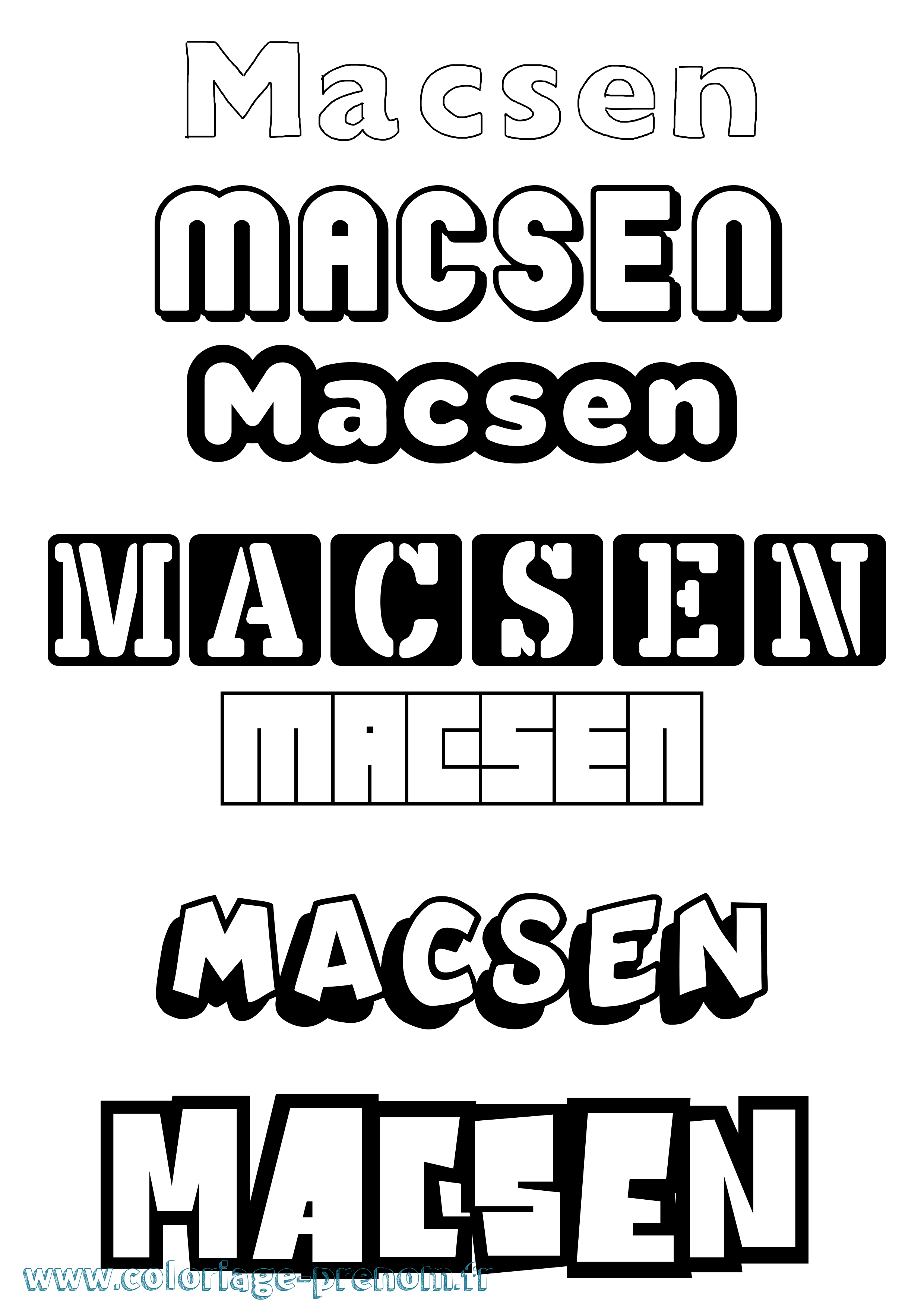 Coloriage prénom Macsen Simple