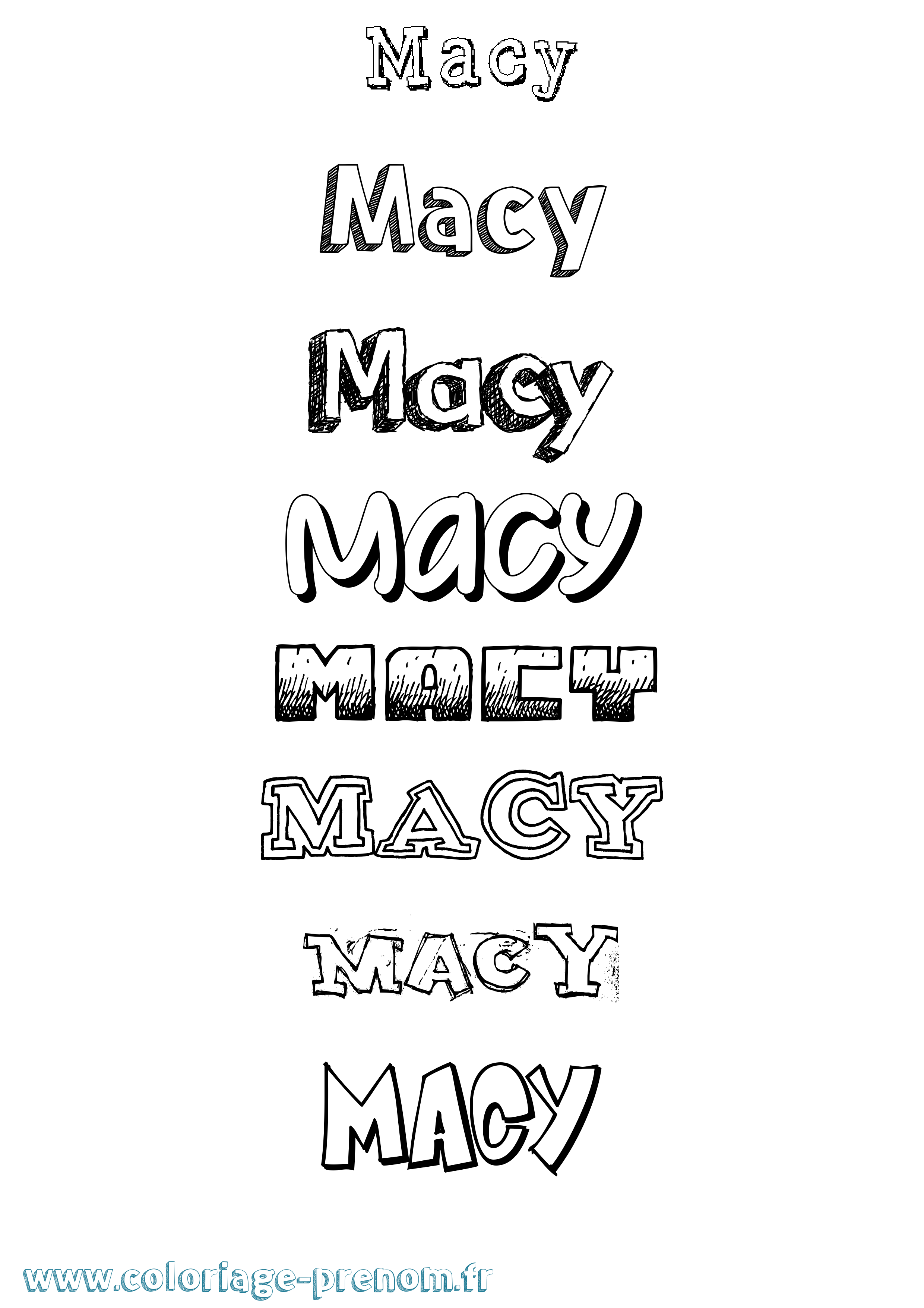 Coloriage prénom Macy Dessiné