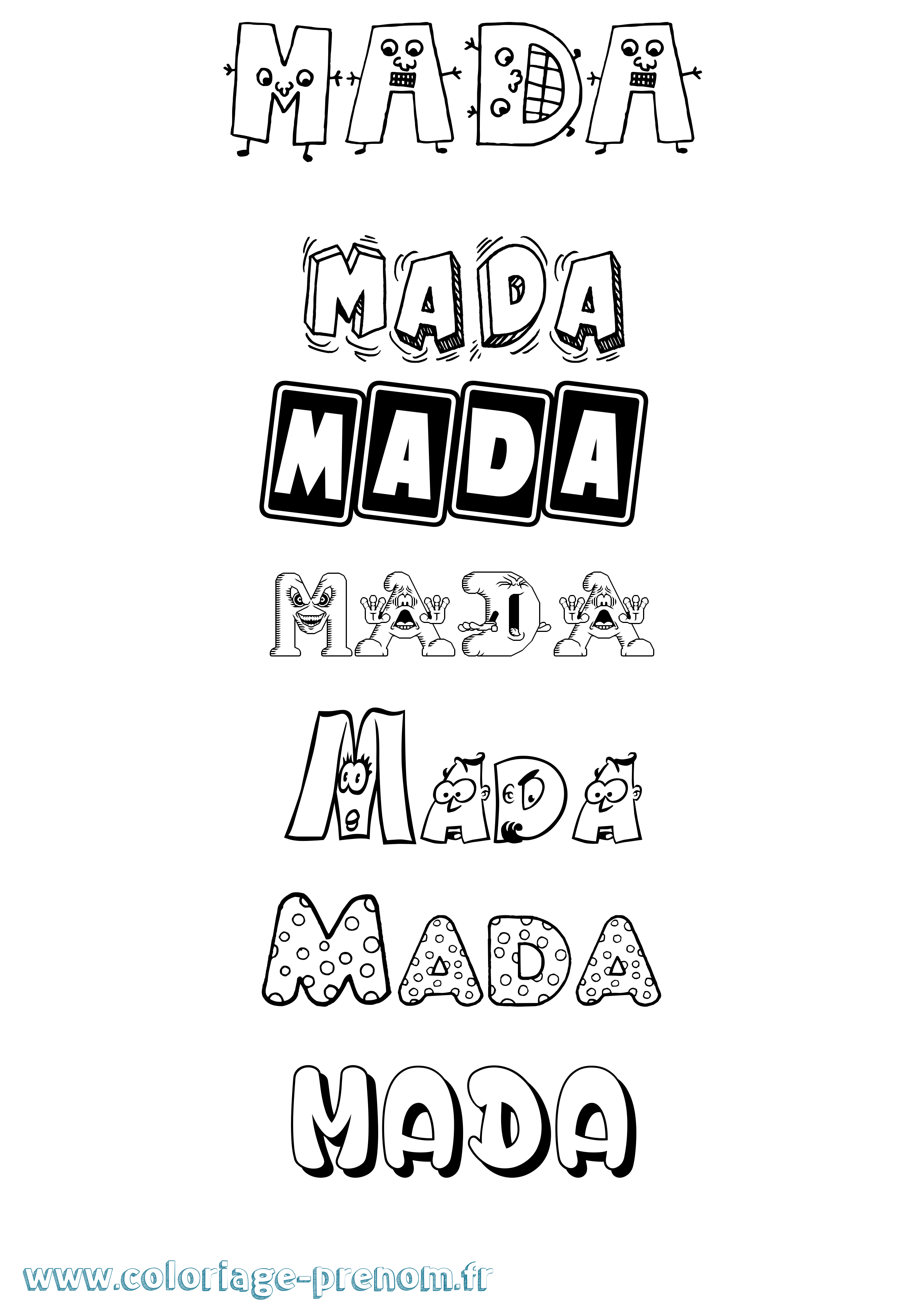 Coloriage Mada Fun Coloriage prénom Mada Fun