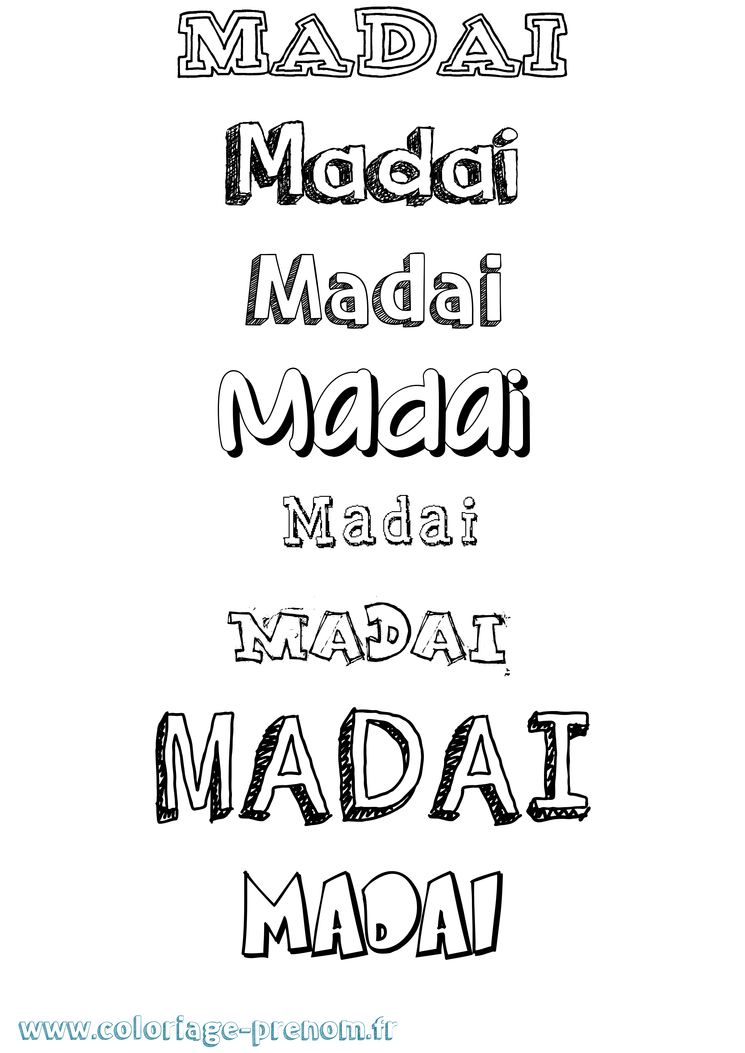 Coloriage prénom Madai Dessiné