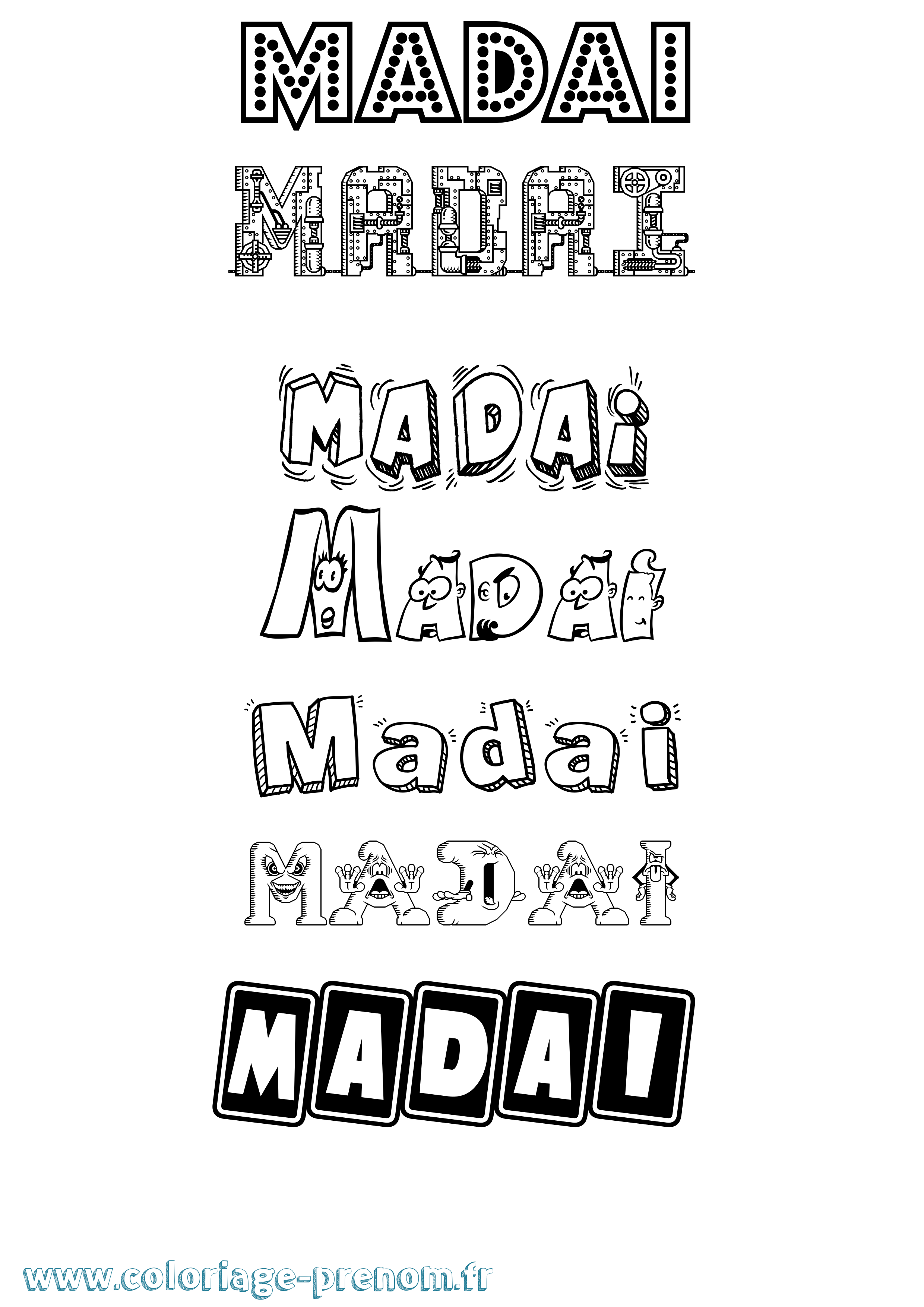 Coloriage prénom Madai Fun