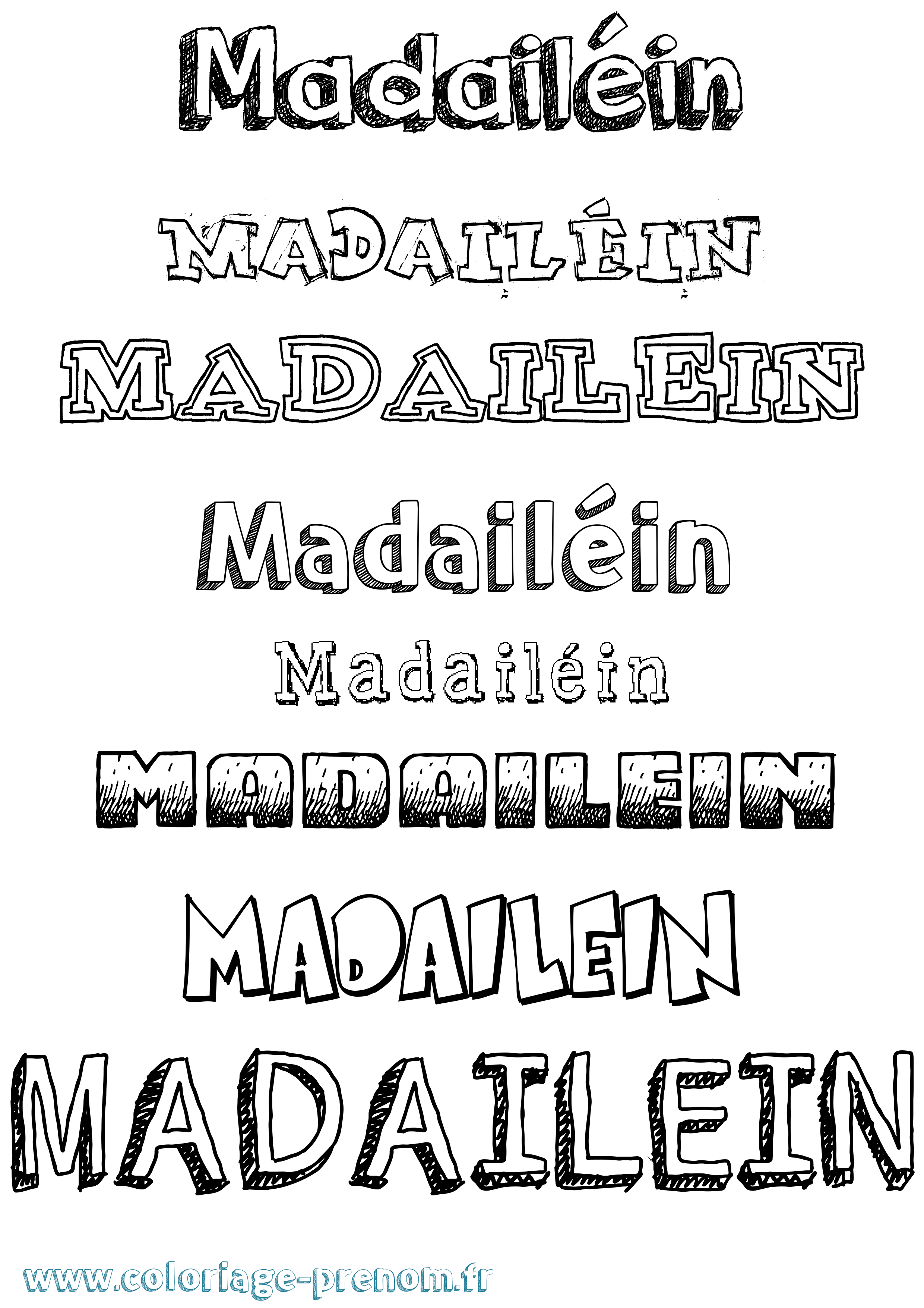 Coloriage prénom Madailéin Dessiné