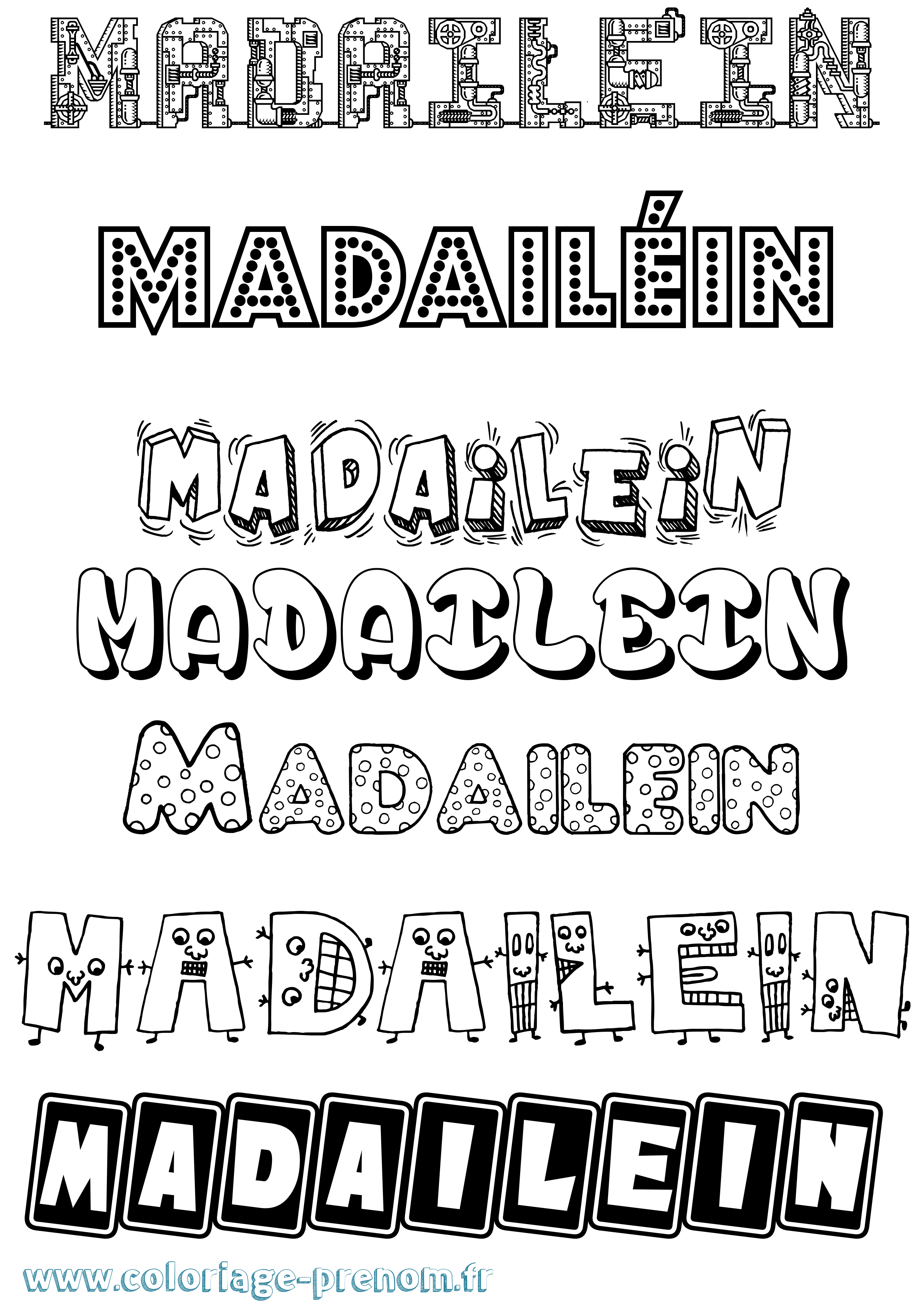 Coloriage Madailéin Fun Coloriage prénom Madailéin Fun