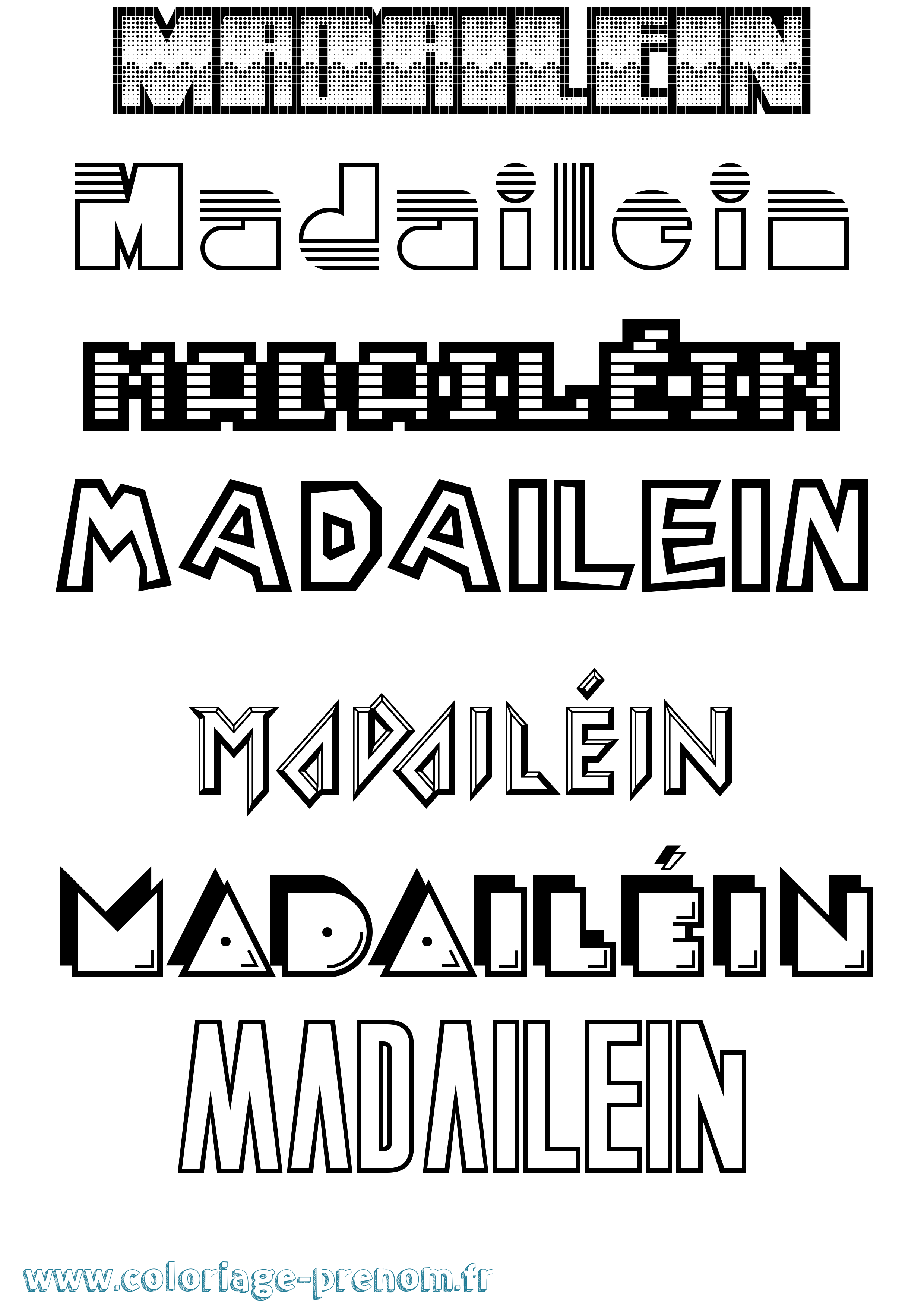 Coloriage prénom Madailéin Jeux Vidéos