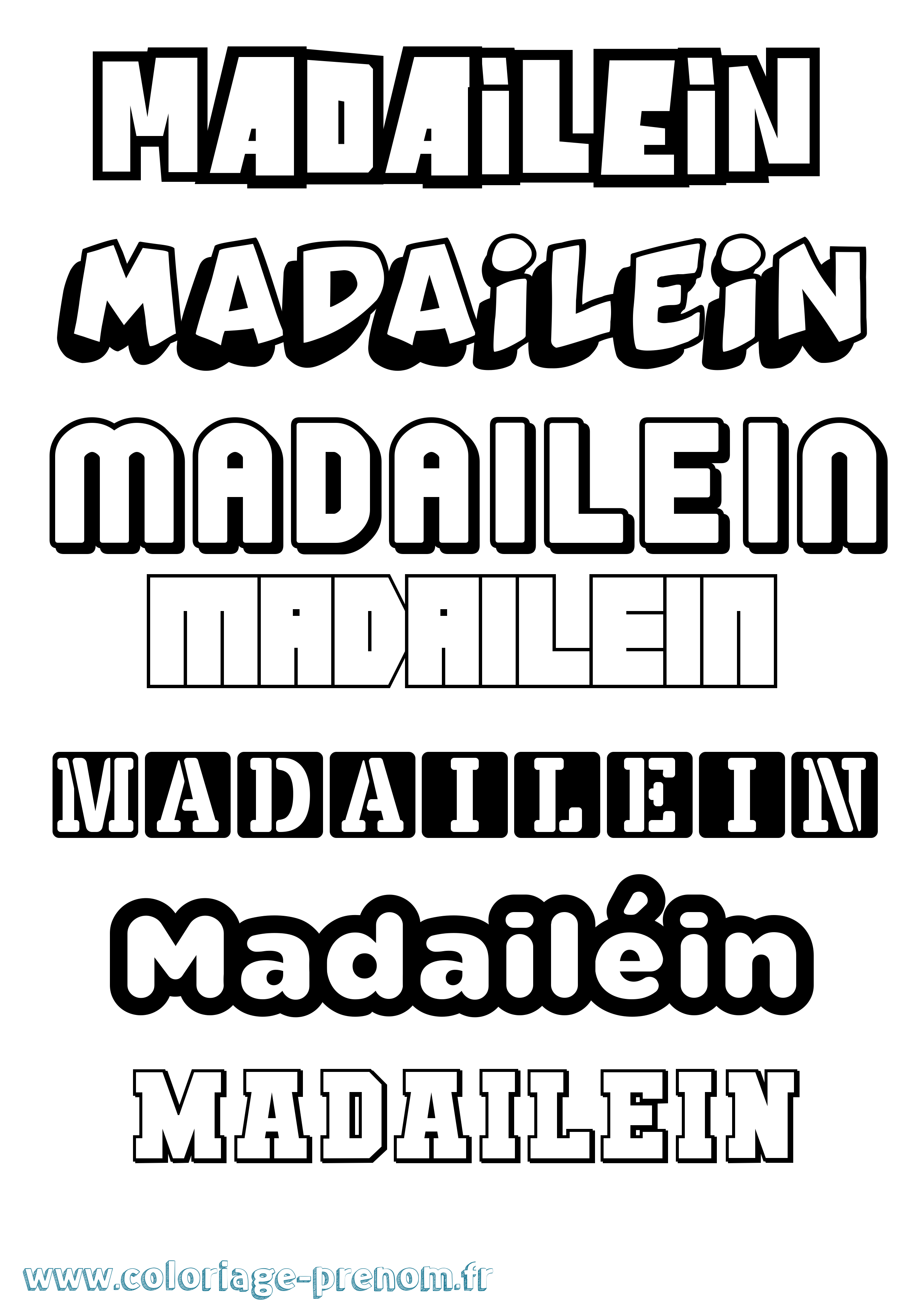 Coloriage prénom Madailéin Simple