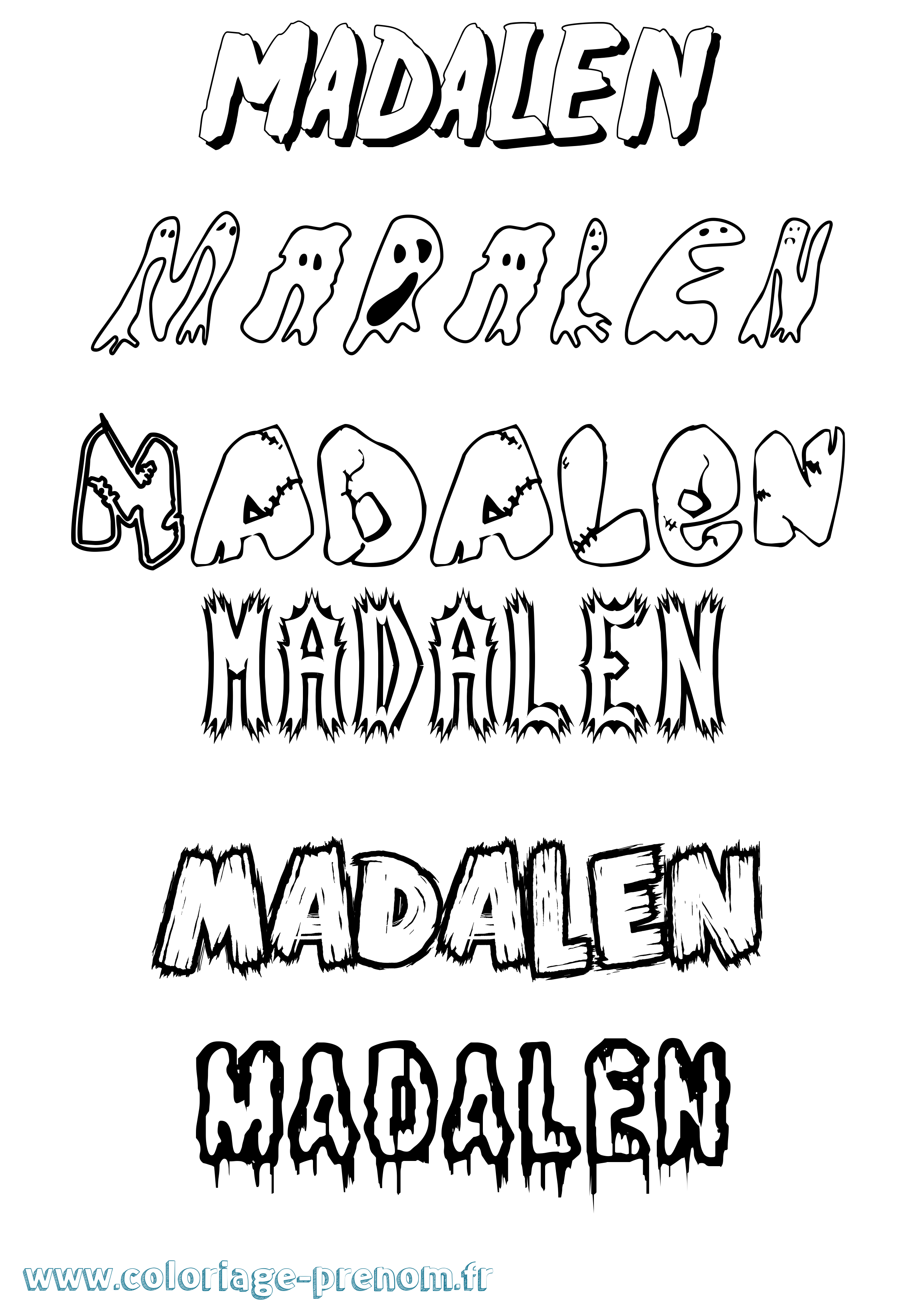 Coloriage Madalen Frisson Coloriage prénom Madalen Frisson