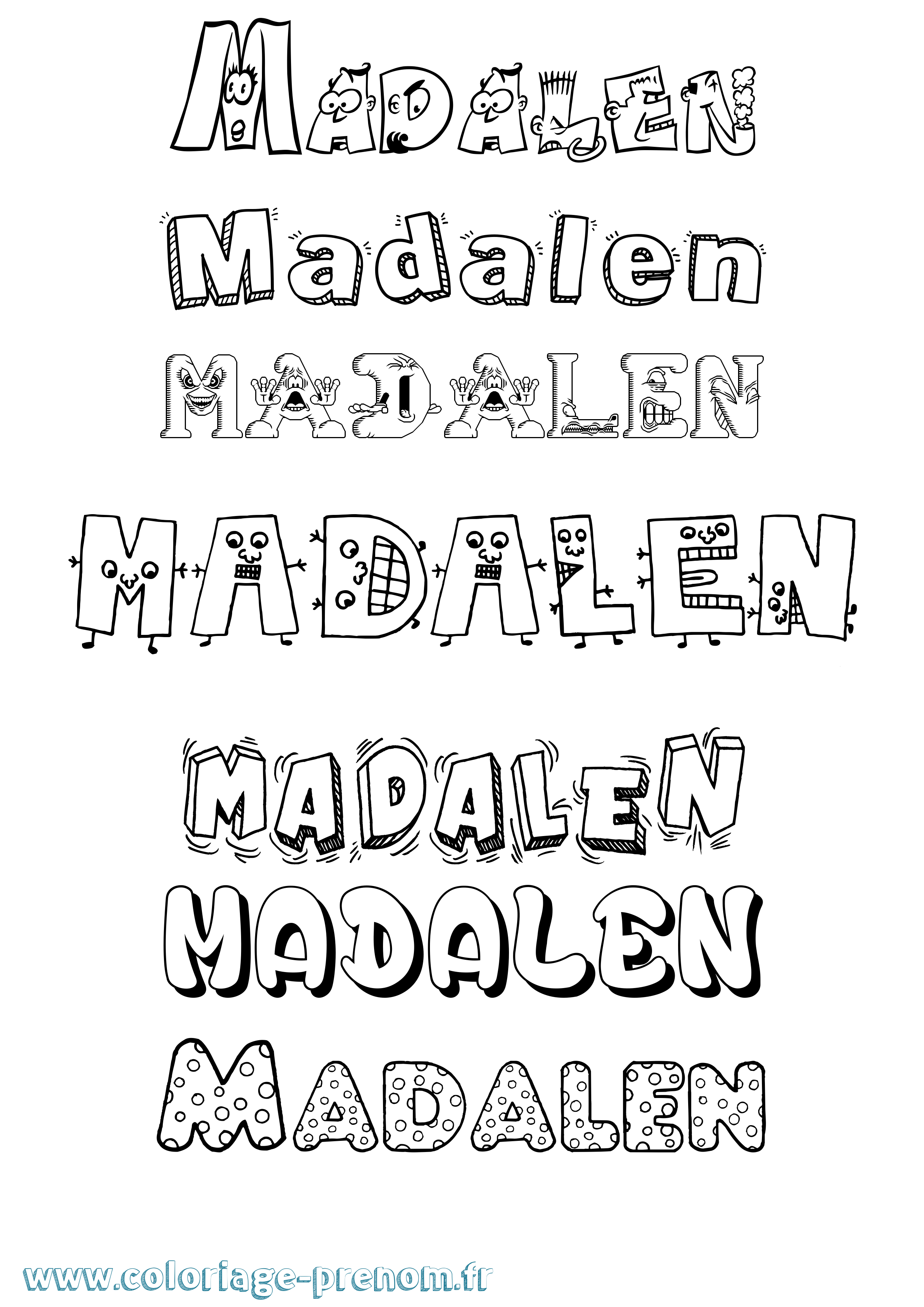 Coloriage Madalen Fun Coloriage prénom Madalen Fun