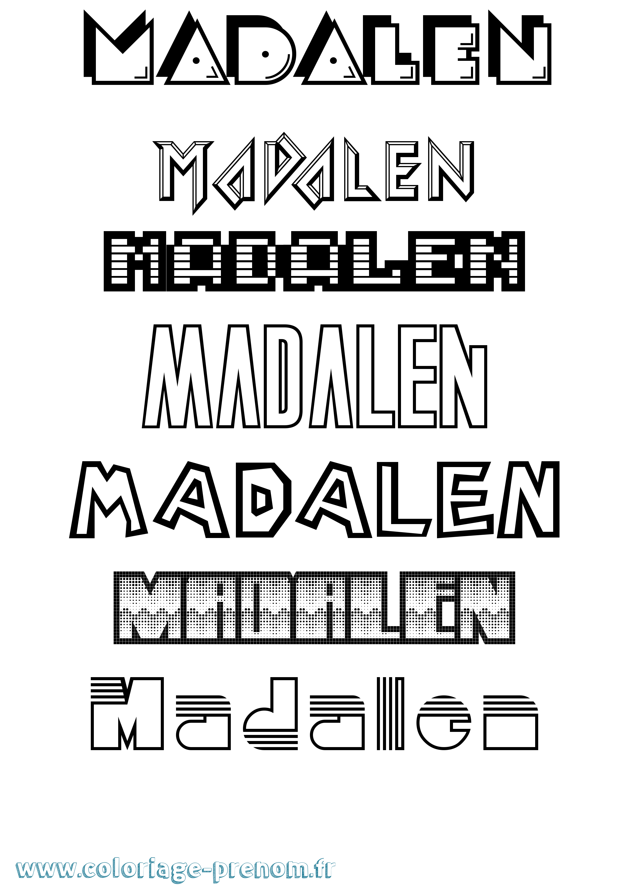 Coloriage Madalen Jeux Vidéos Coloriage prénom Madalen Jeux Vidéos