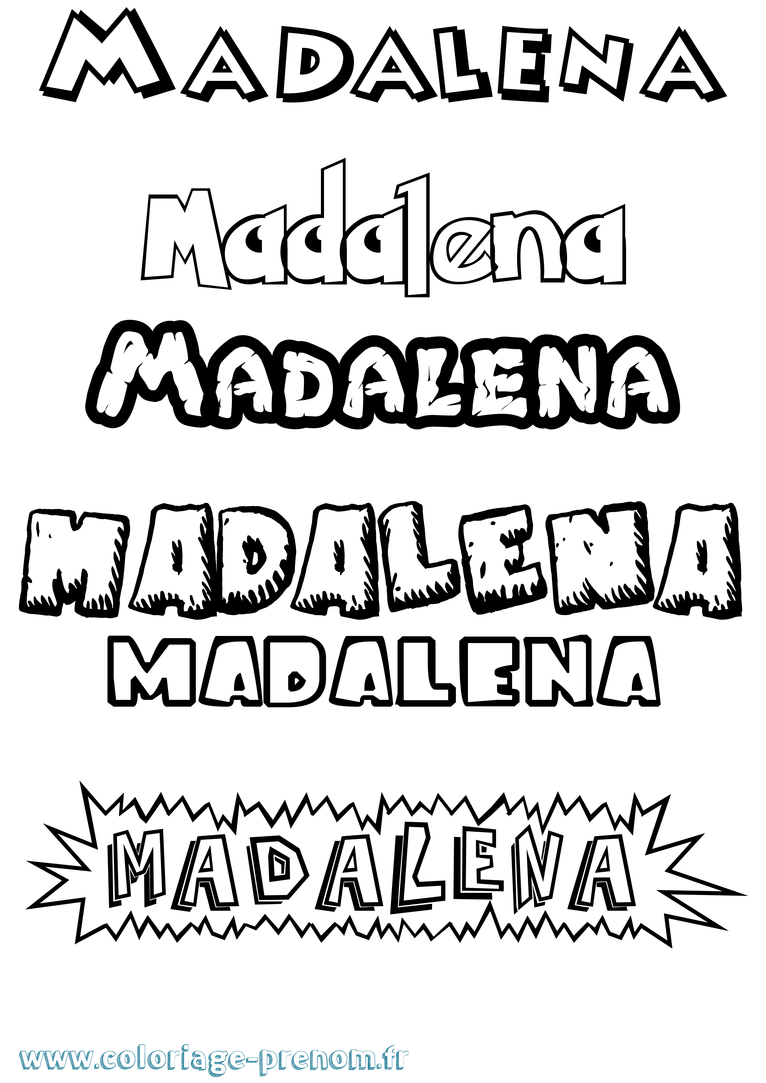 Coloriage prénom Madalena Dessin Animé