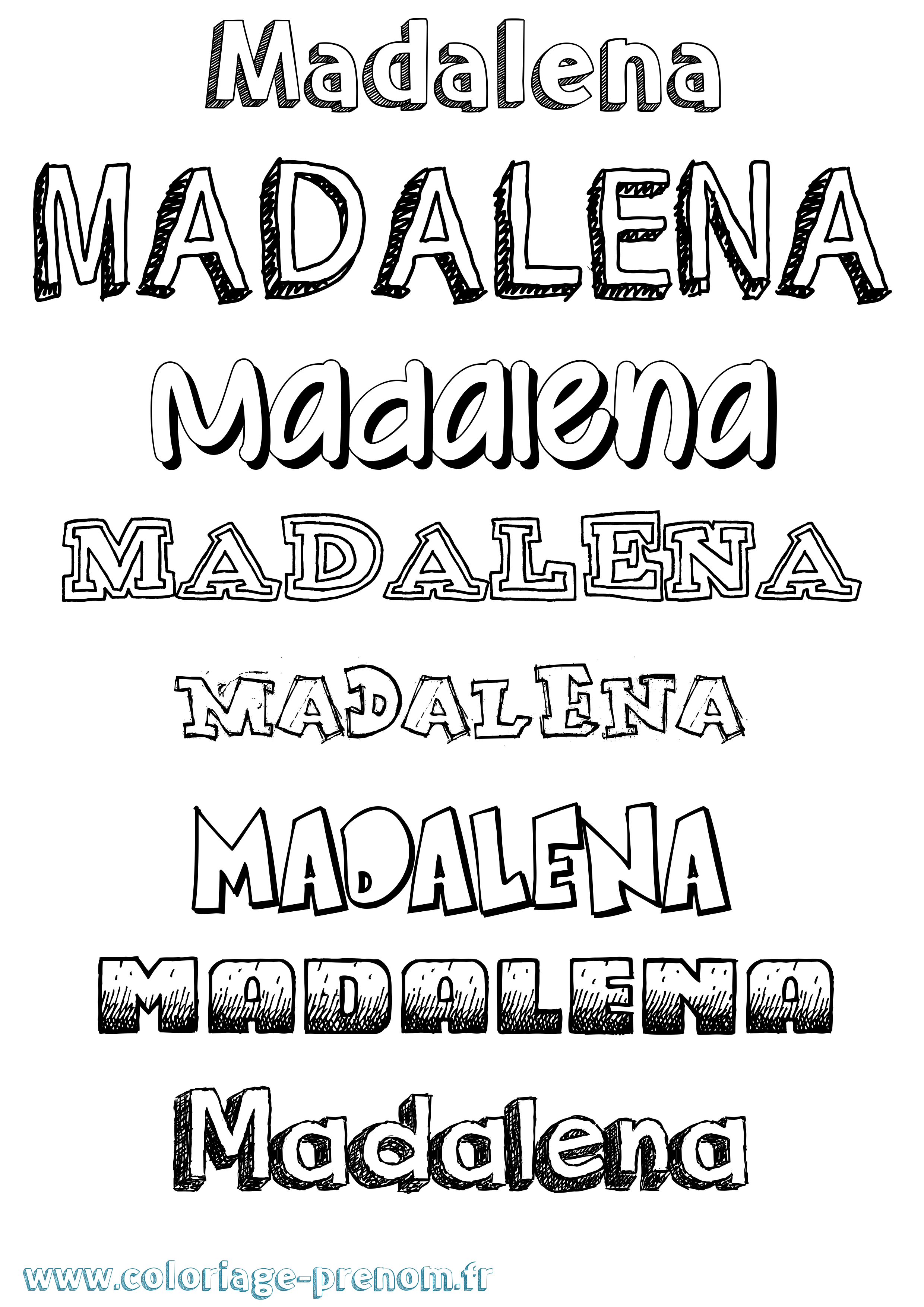 Coloriage prénom Madalena Dessiné