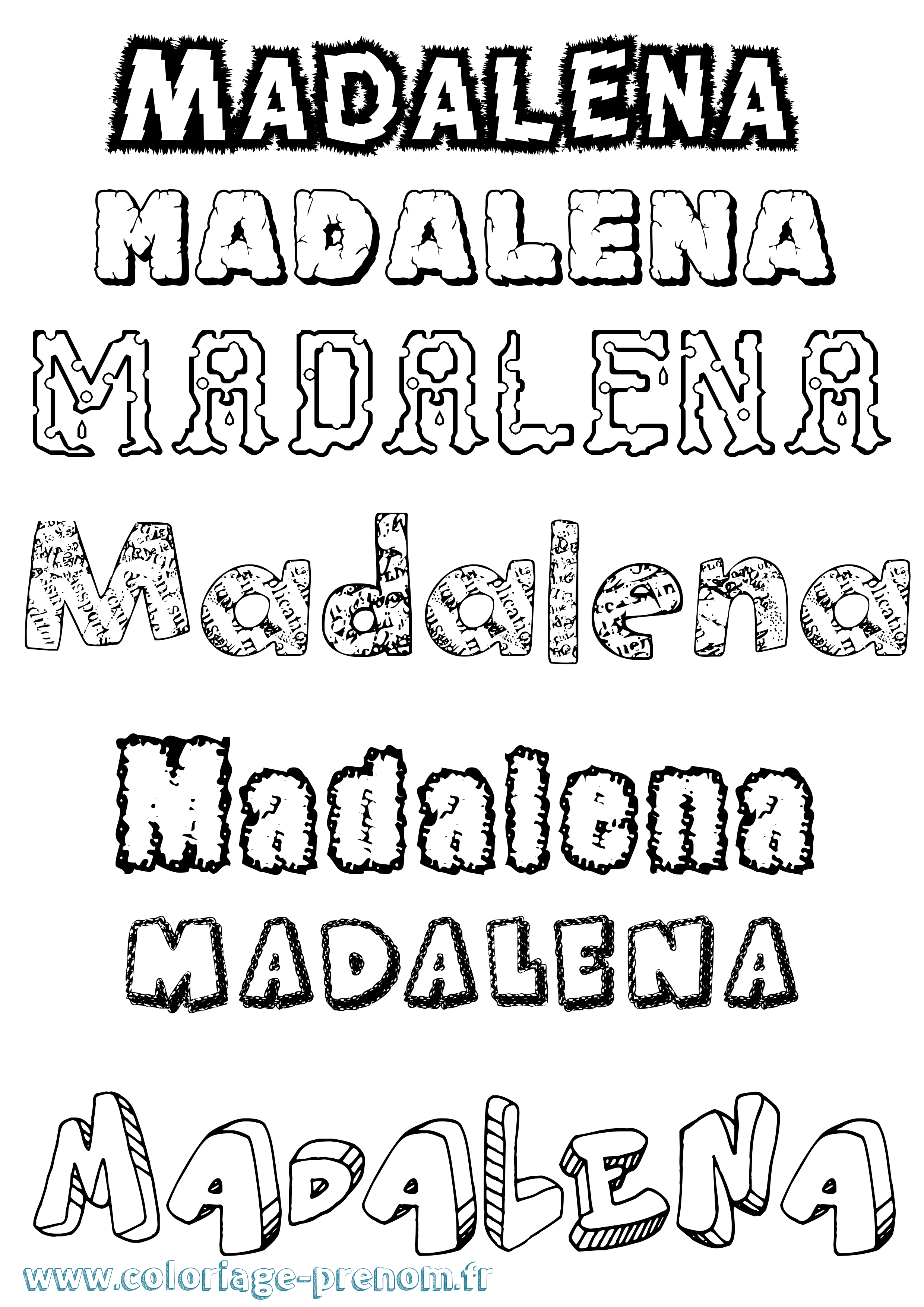 Coloriage prénom Madalena Destructuré