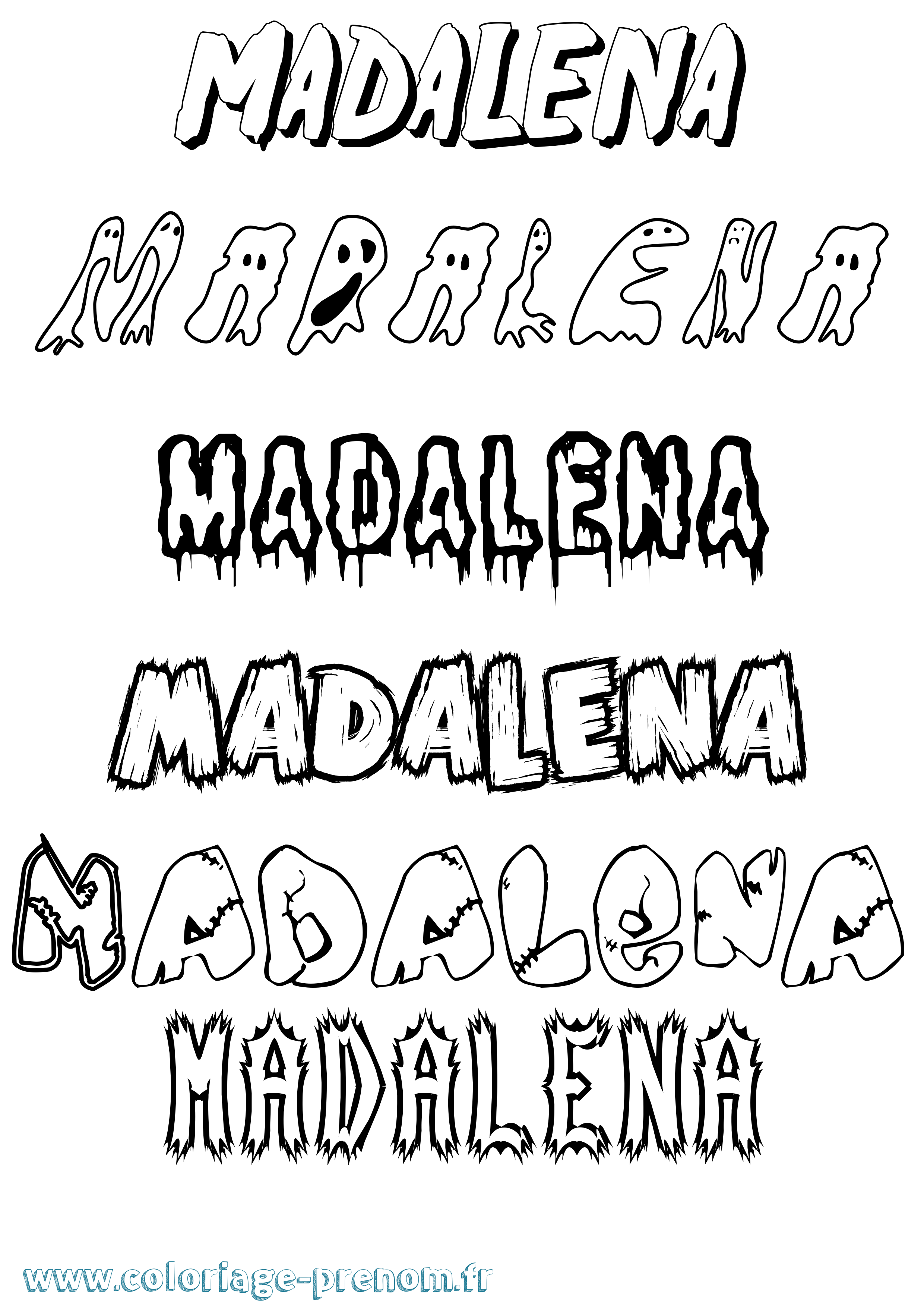 Coloriage prénom Madalena Frisson
