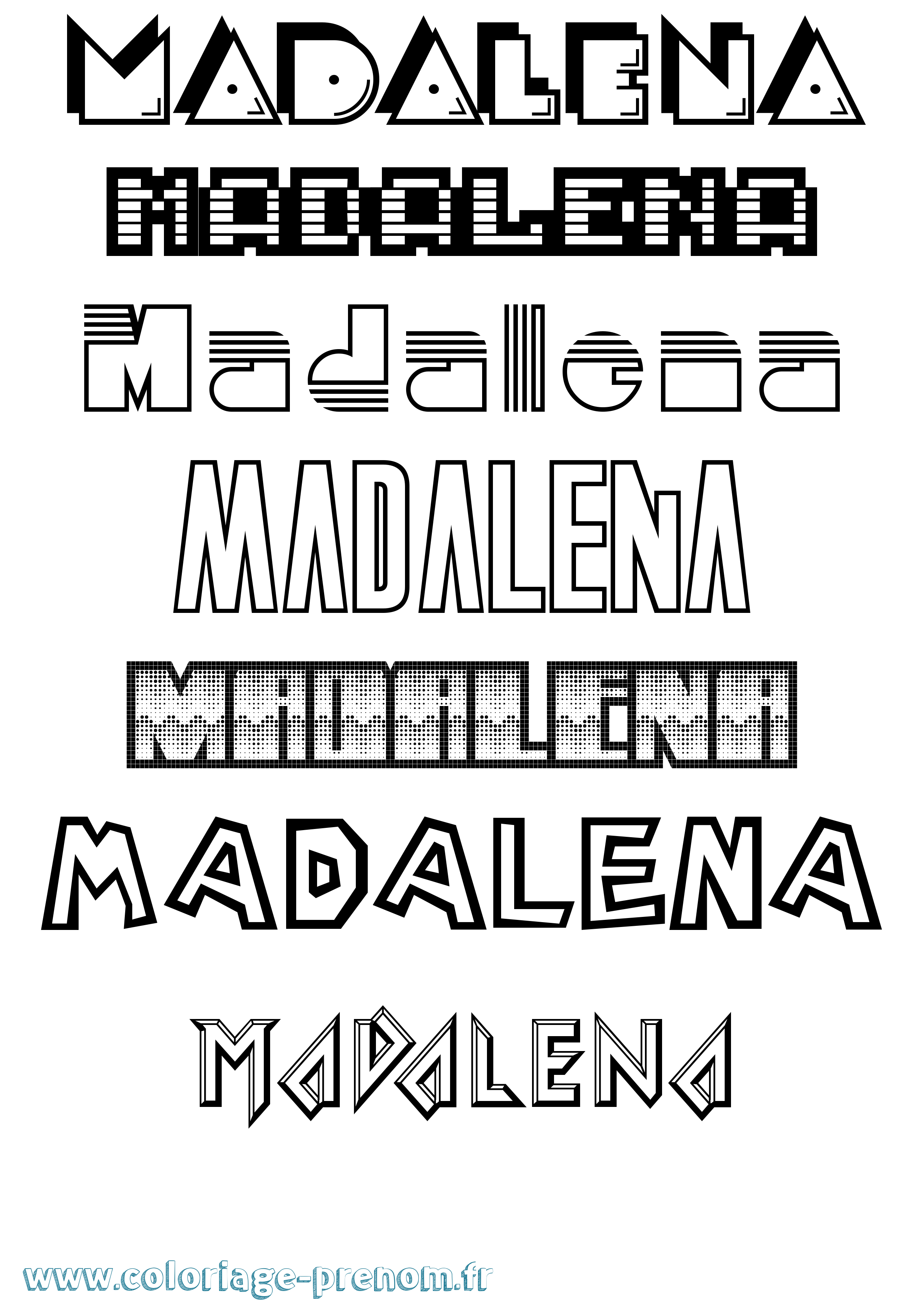 Coloriage prénom Madalena Jeux Vidéos