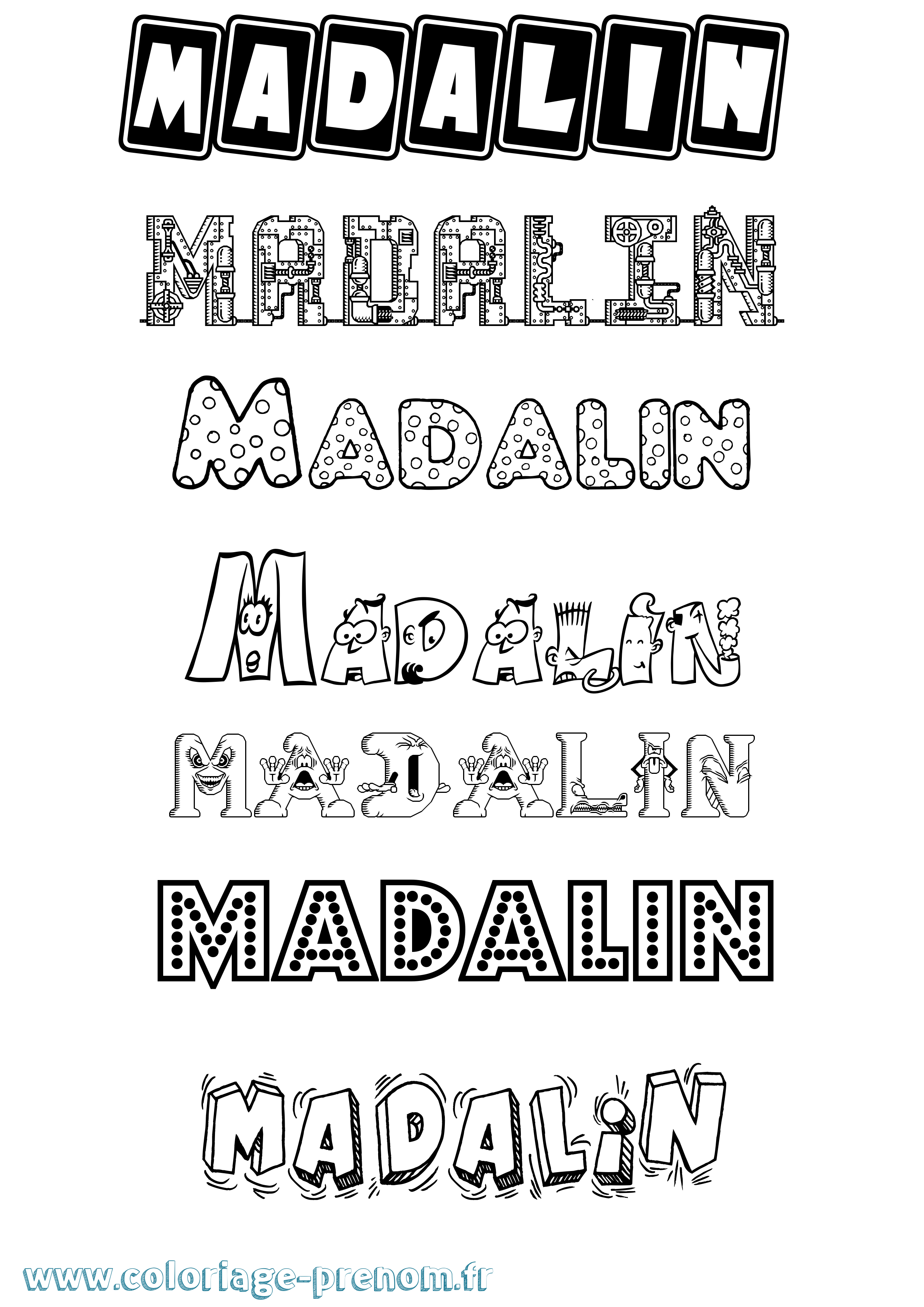 Coloriage prénom Madalin Fun