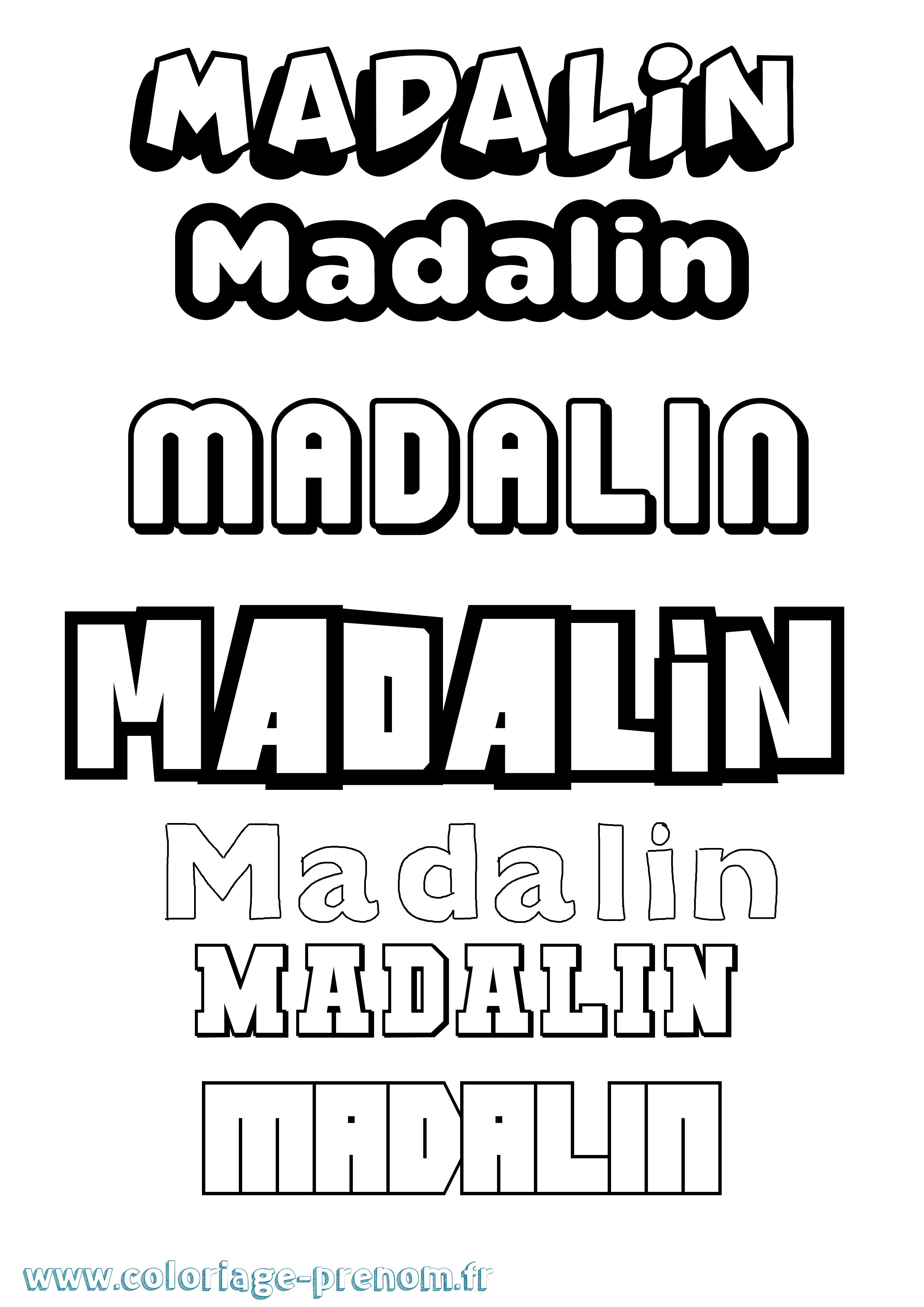 Coloriage prénom Madalin Simple