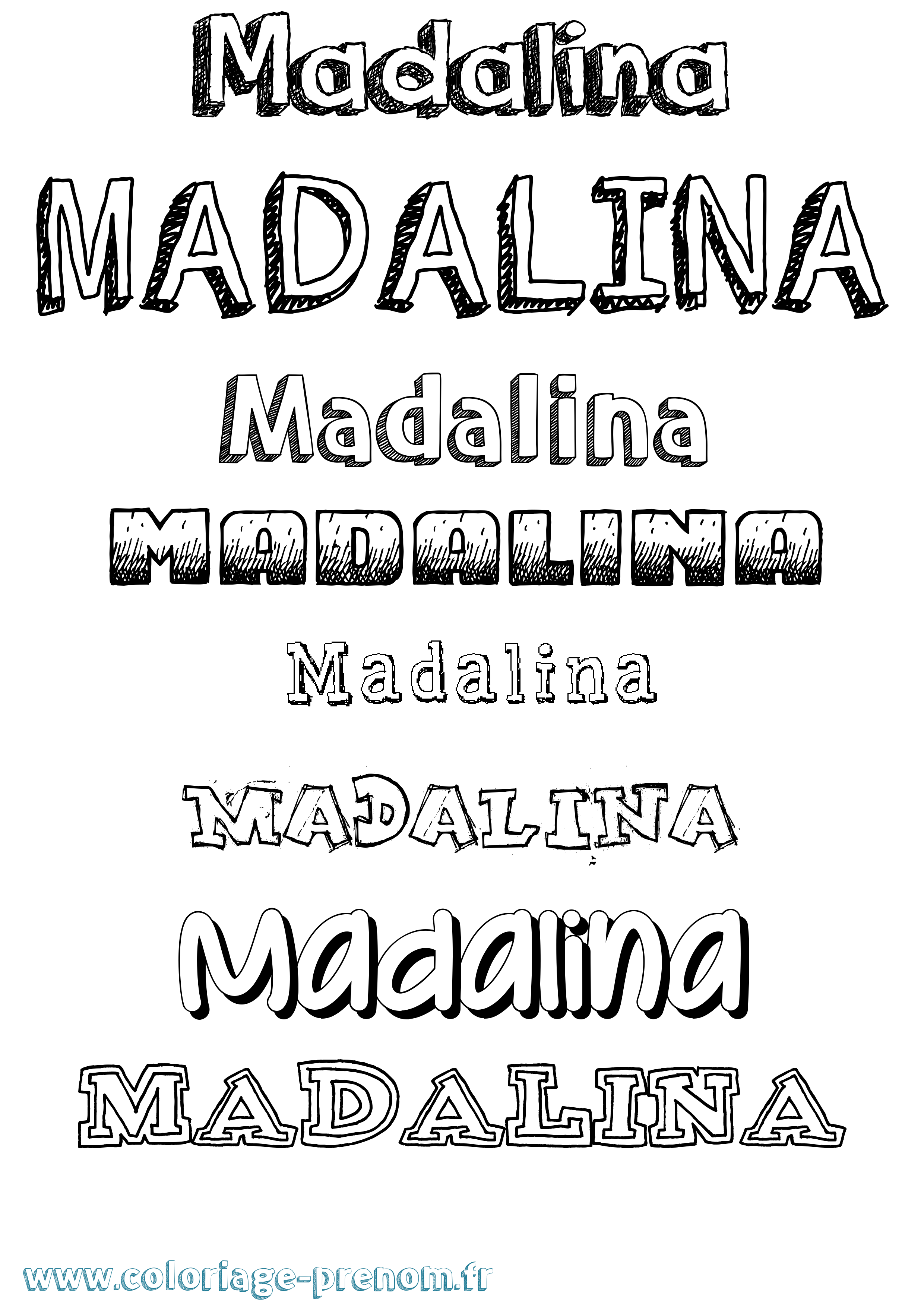 Coloriage prénom Madalina Dessiné