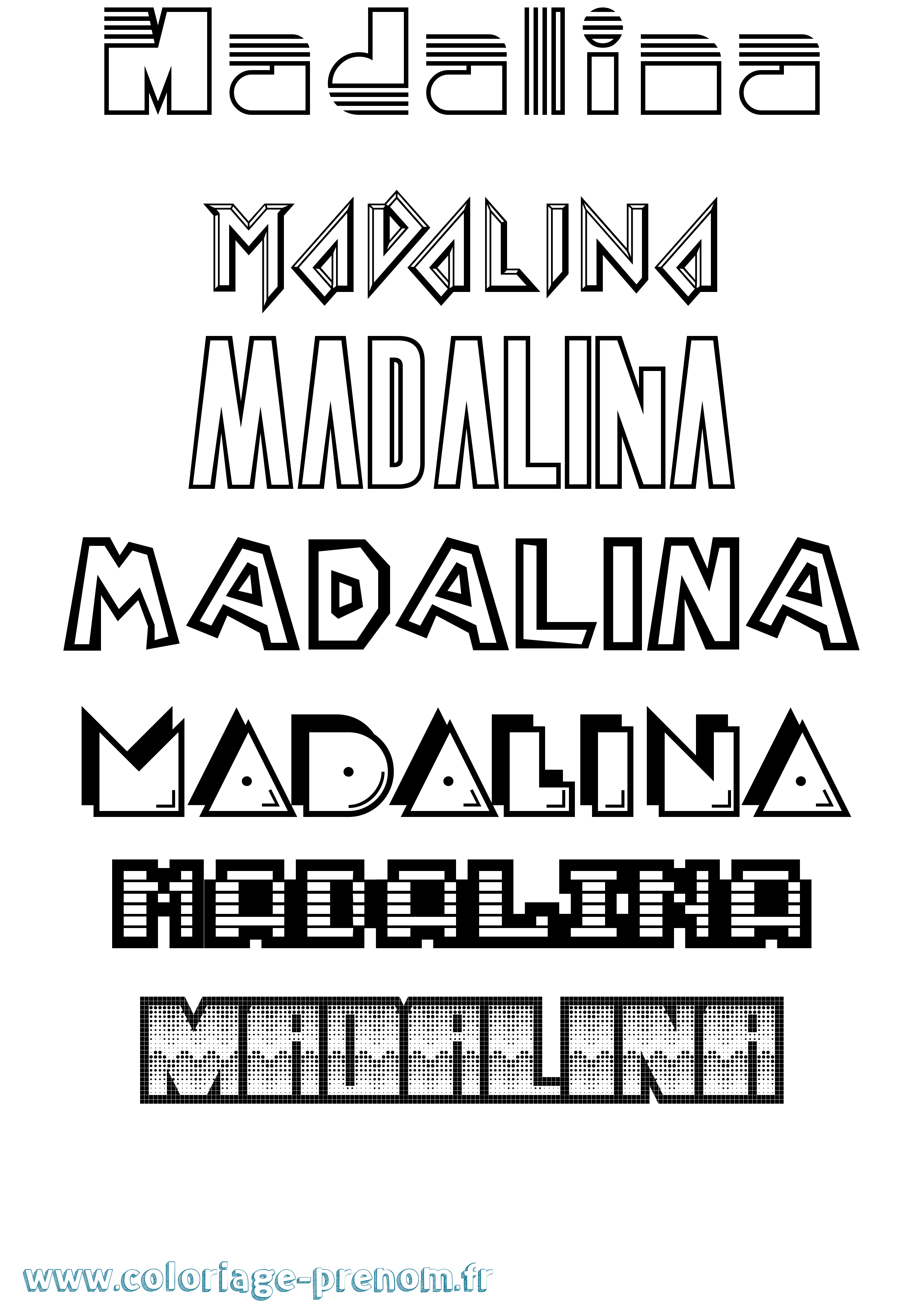 Coloriage prénom Madalina Jeux Vidéos