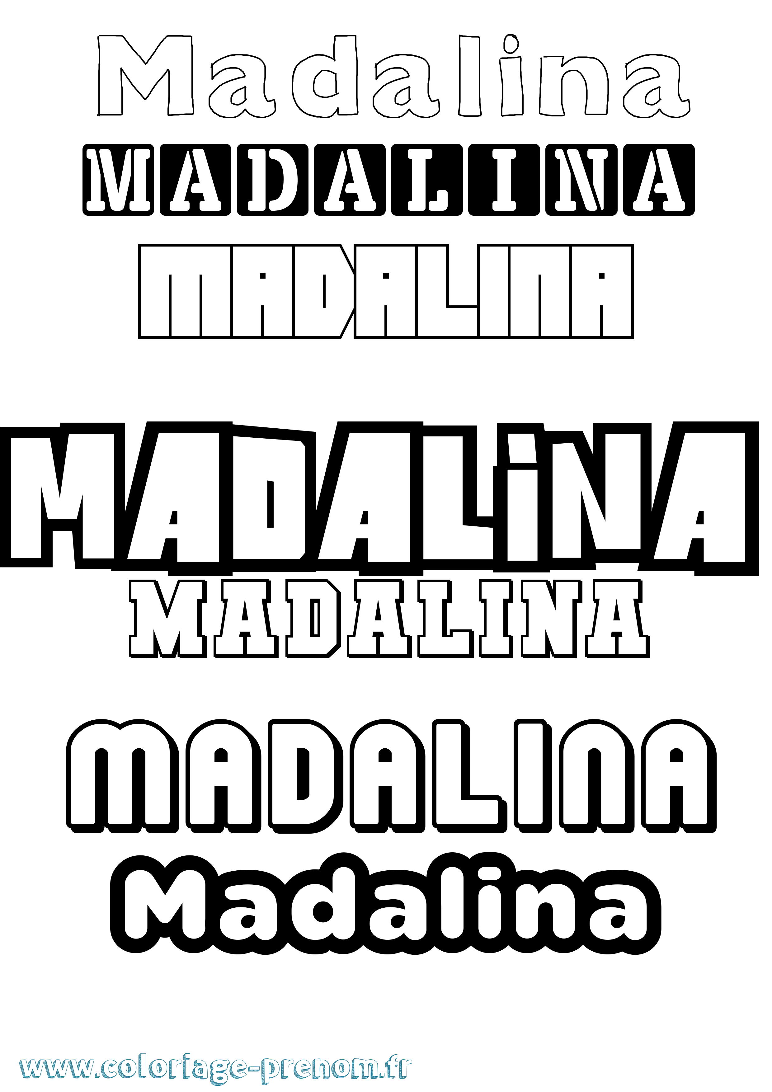 Coloriage prénom Madalina Simple
