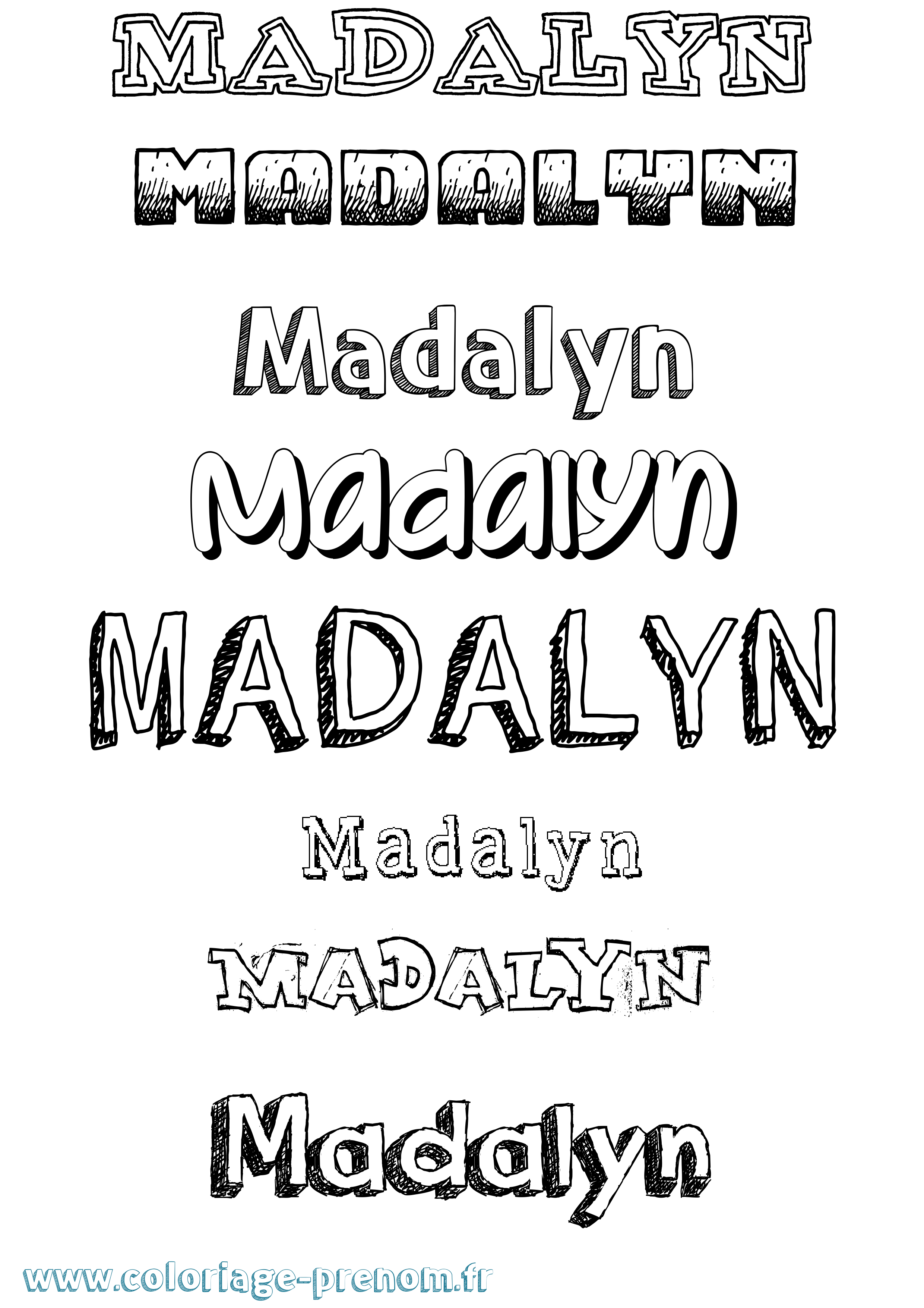 Coloriage Madalyn Dessiné Coloriage prénom Madalyn Dessiné