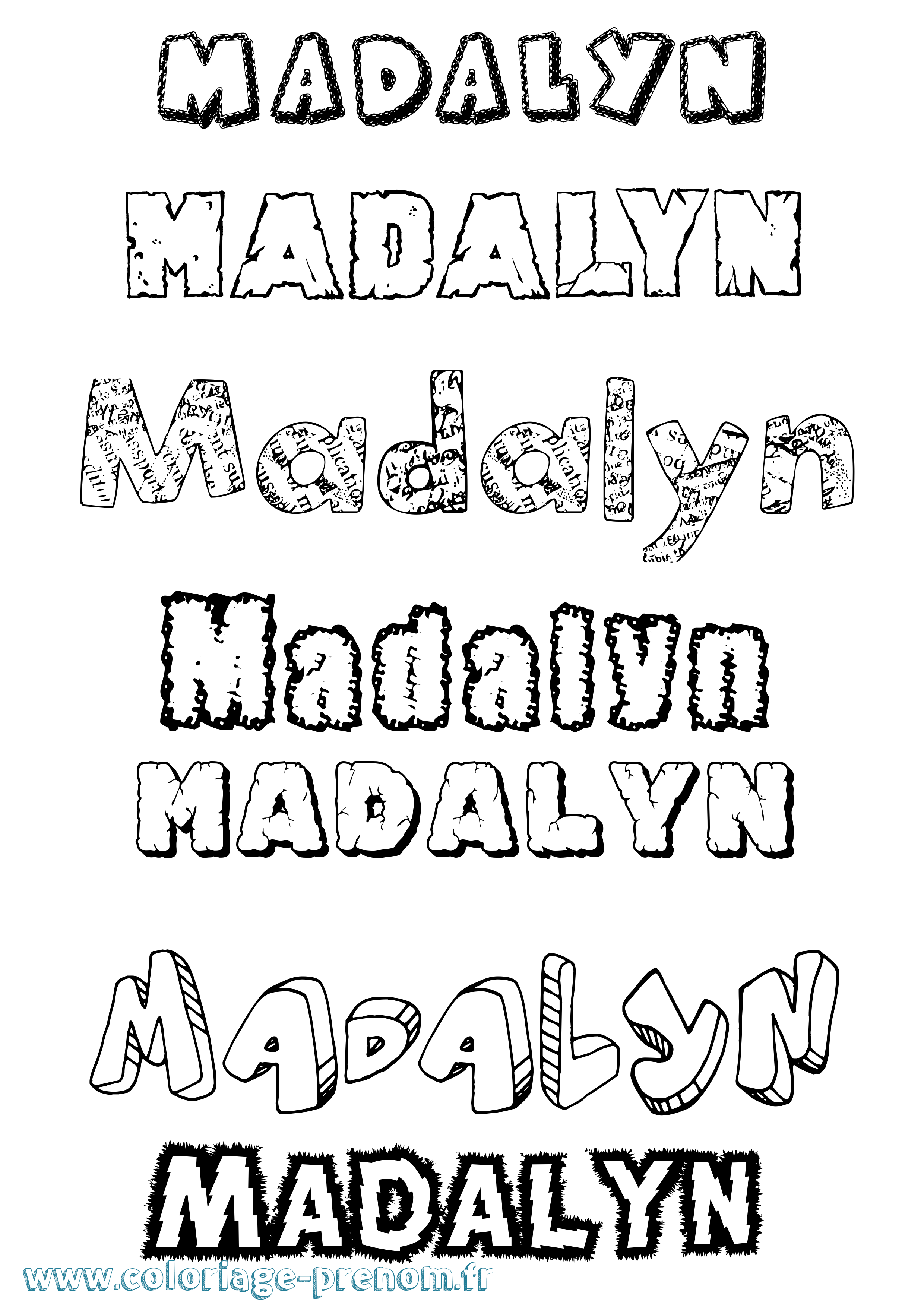 Coloriage Madalyn Destructuré Coloriage prénom Madalyn Destructuré