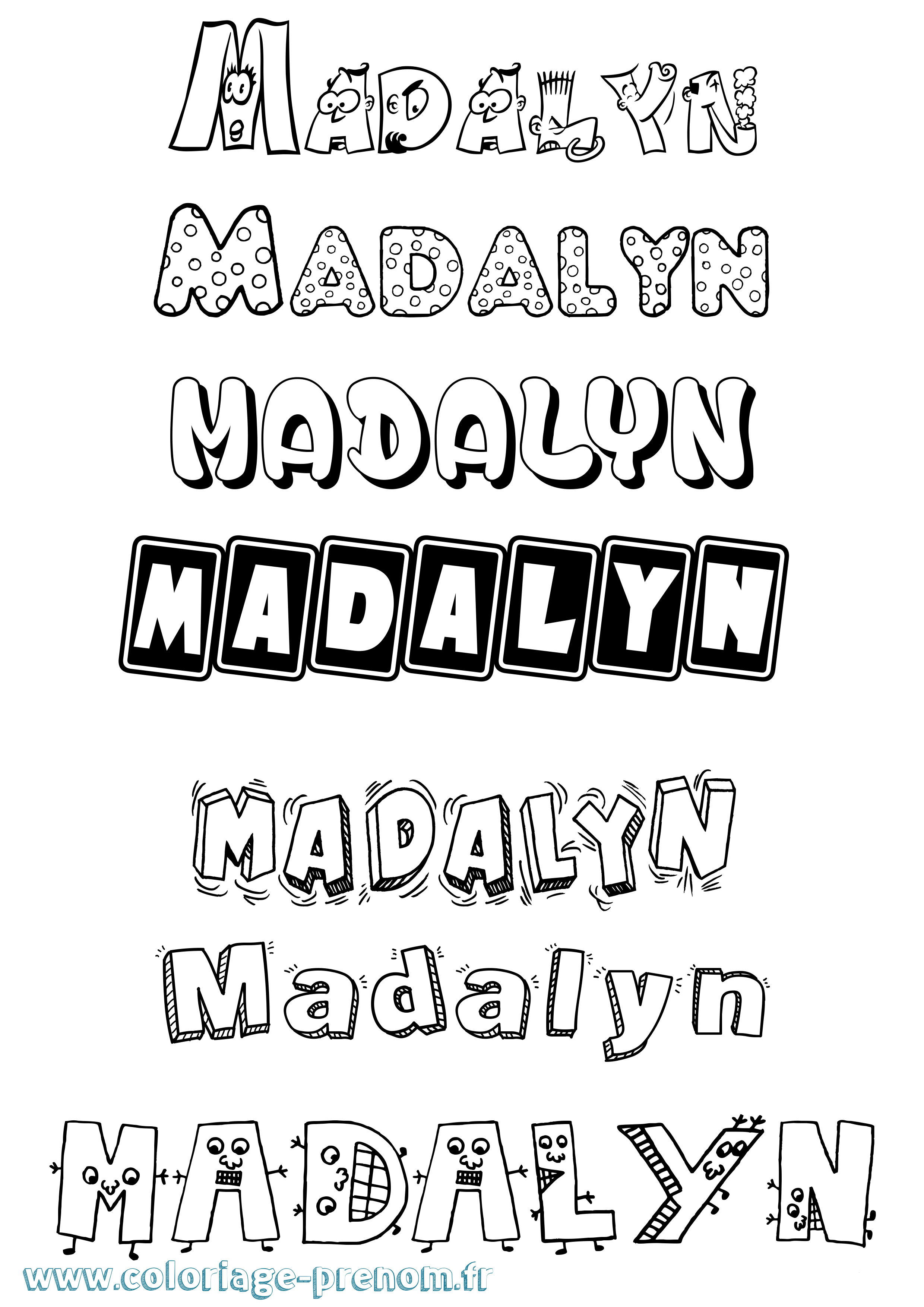 Coloriage Madalyn Fun Coloriage prénom Madalyn Fun
