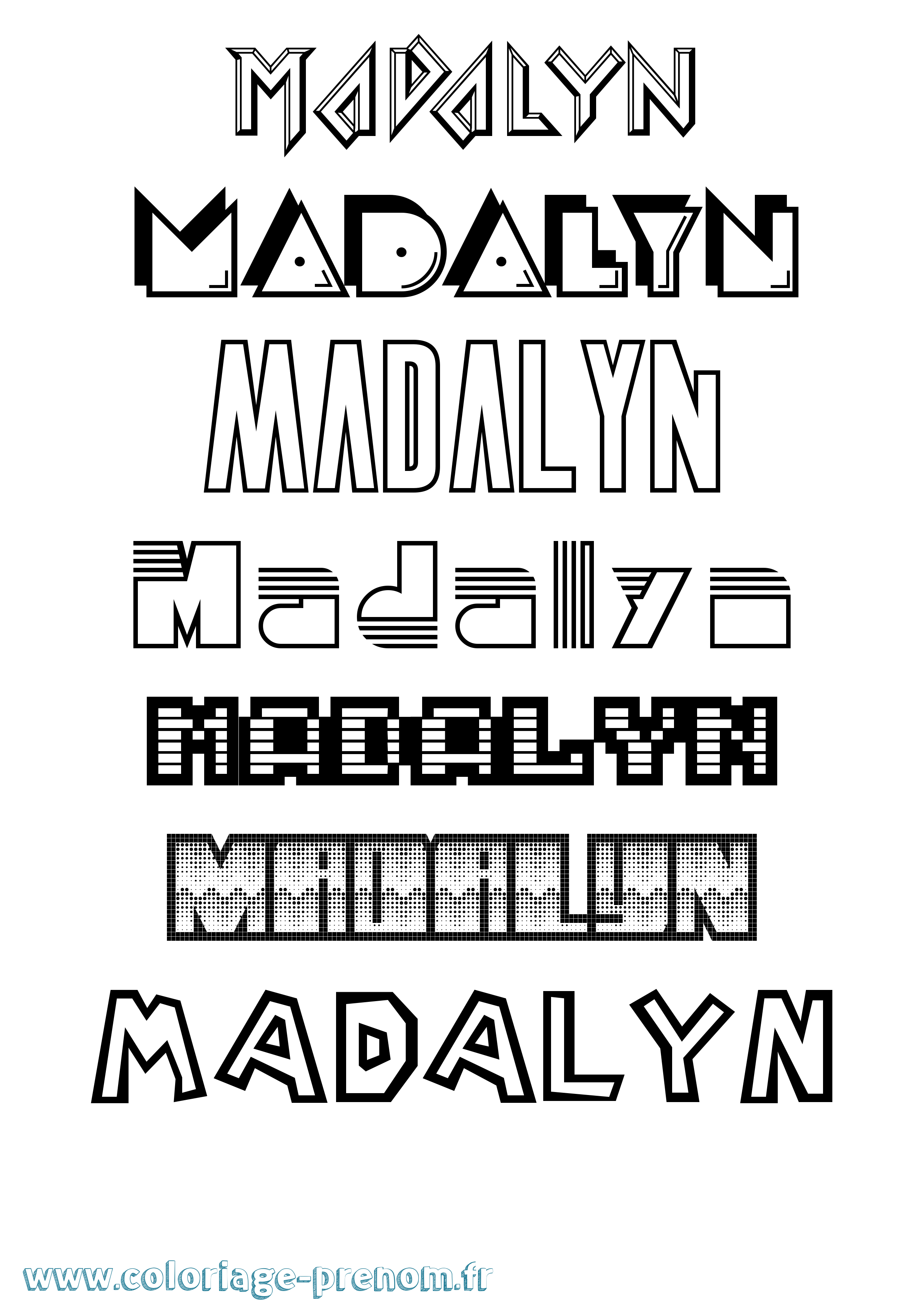 Coloriage Madalyn Jeux Vidéos Coloriage prénom Madalyn Jeux Vidéos