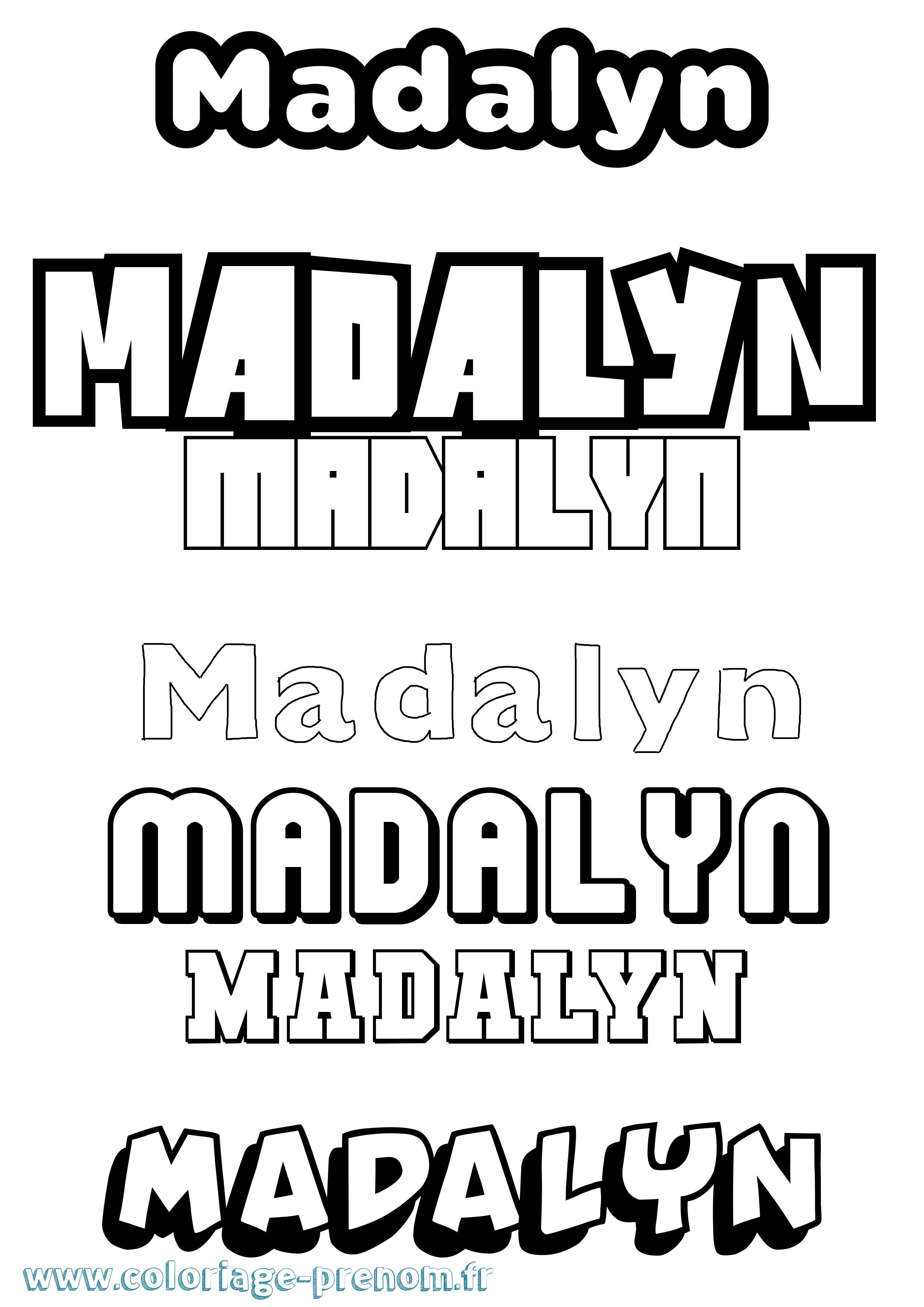 Coloriage Madalyn Simple Coloriage prénom Madalyn Simple